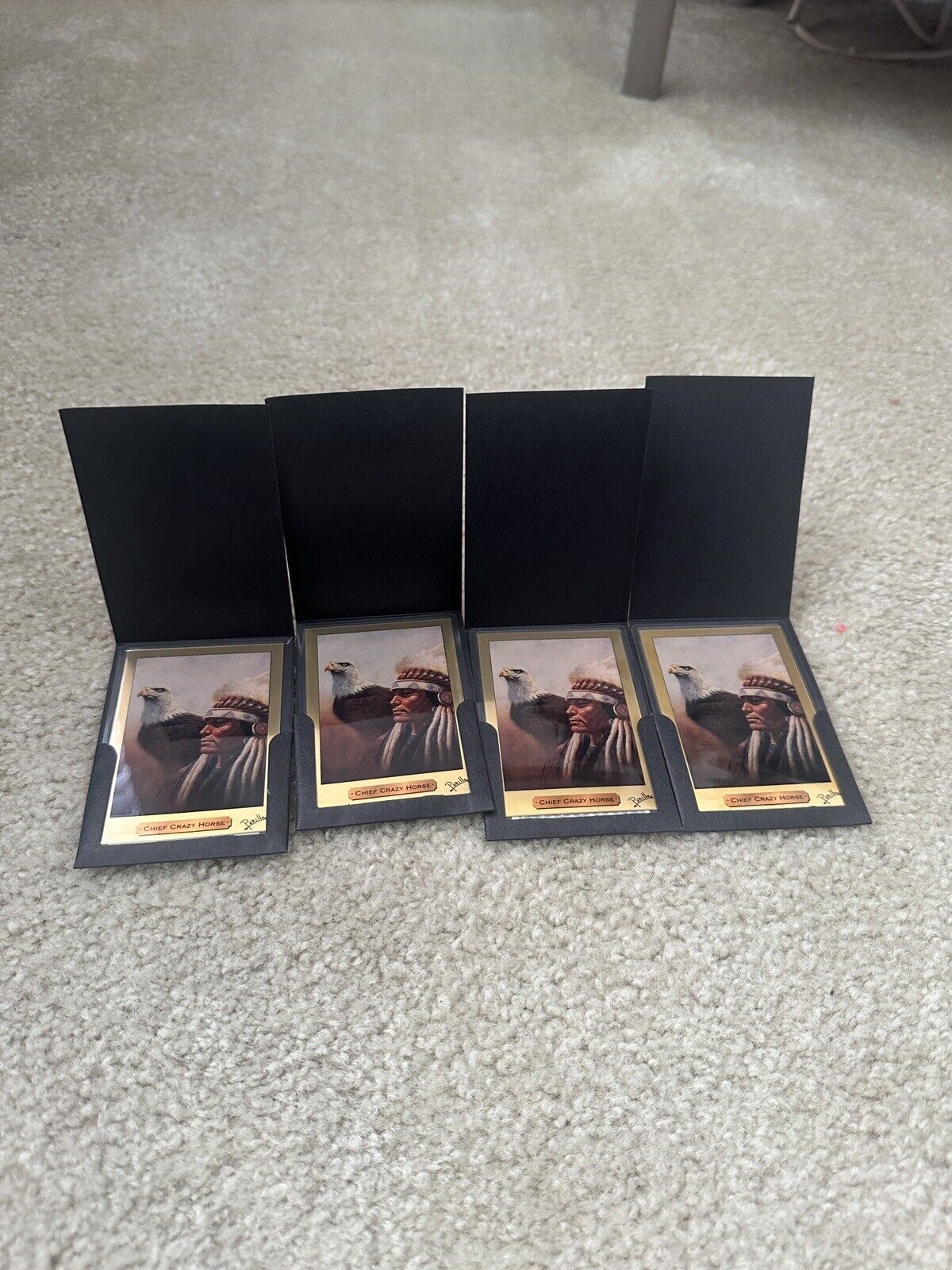 Chief Crazy Horse 1 GRAM 999.9 GOLD Precious Metal PM Cards Indian Series w/COA