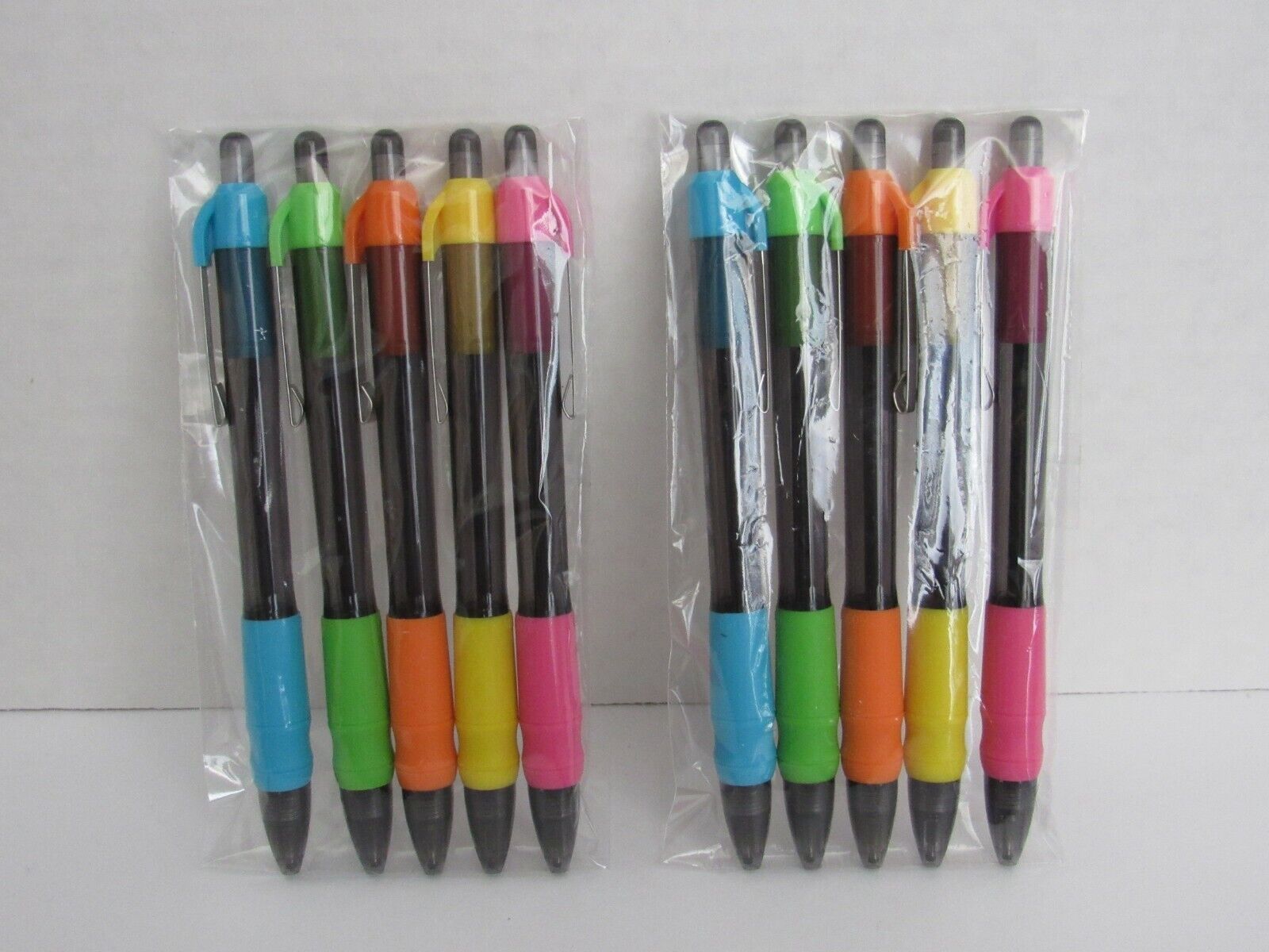 2x PACK OF 5=10 MAX GLIDE TROPICAL COLORS GEL BALLPOINT PENS-SPECIAL DEAL OFFER