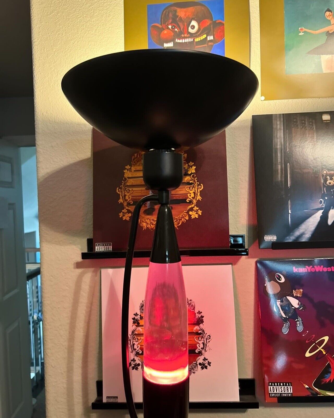 VTG LAVA Lite￼ Post Modern  Lamp 70” Floor Torchiere Black Red Wax 3 Way Uplight