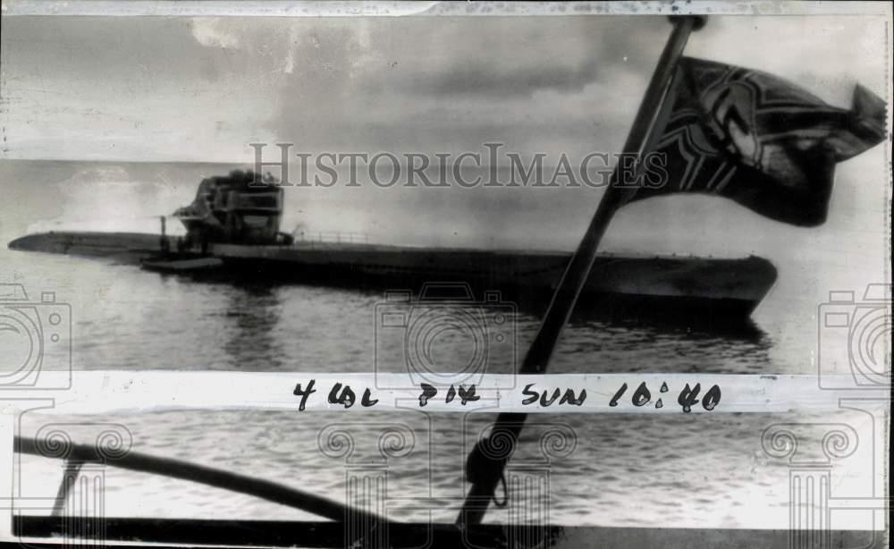 1943 Press Photo New Type of German Submarine Returns from Trial Trip in WWII