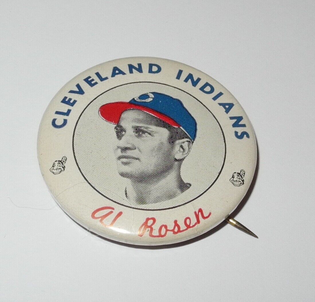 RARE 1954 Baseball Al Rosen Cleveland Indians World Series Souvenir Pin Button 
