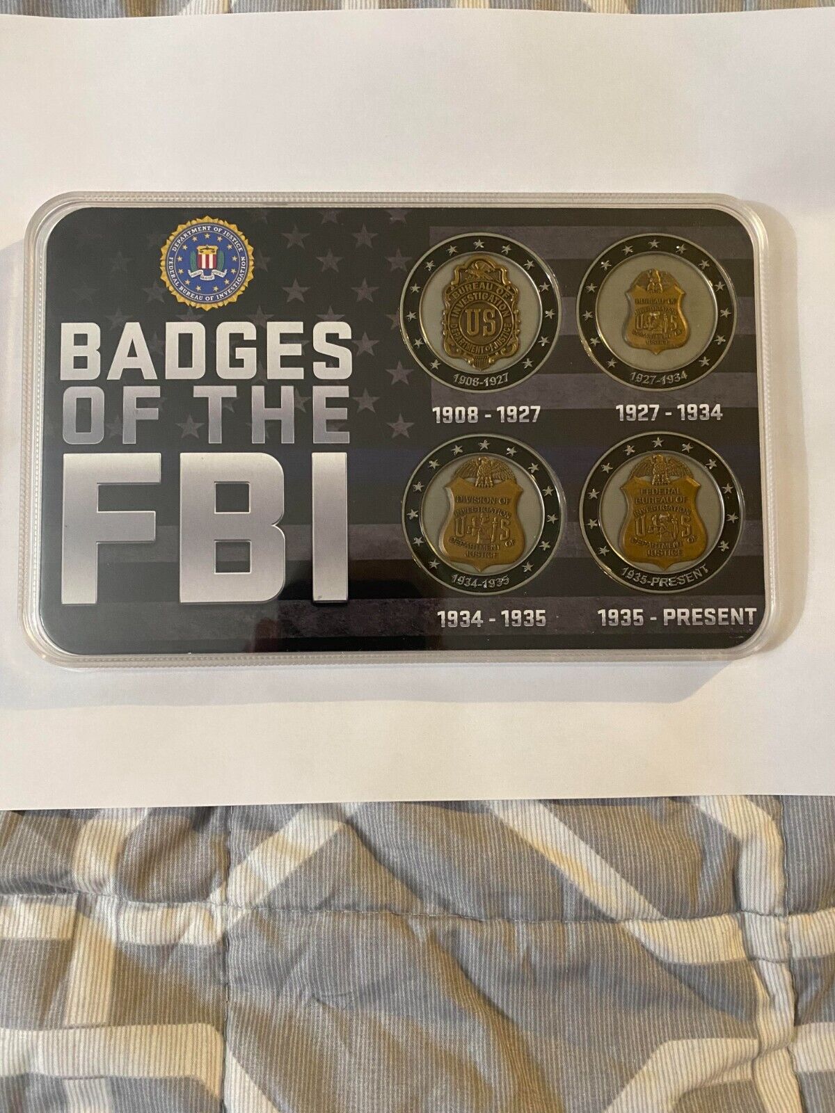 BADGES OF THE FBI-RARE-BRAND NEW 4 coins metal coins