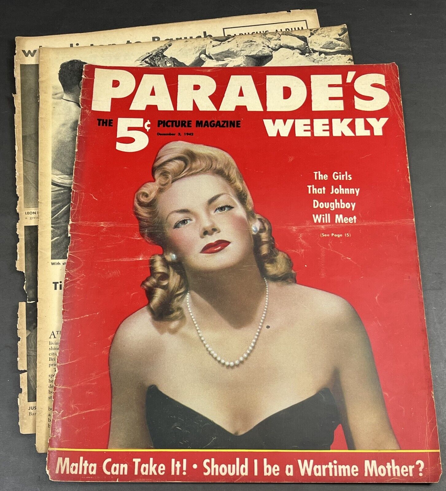 Parade\'s Weekly WW2 Homefront Magazine MALTA Pin-up Girls US Coast Guard 1942