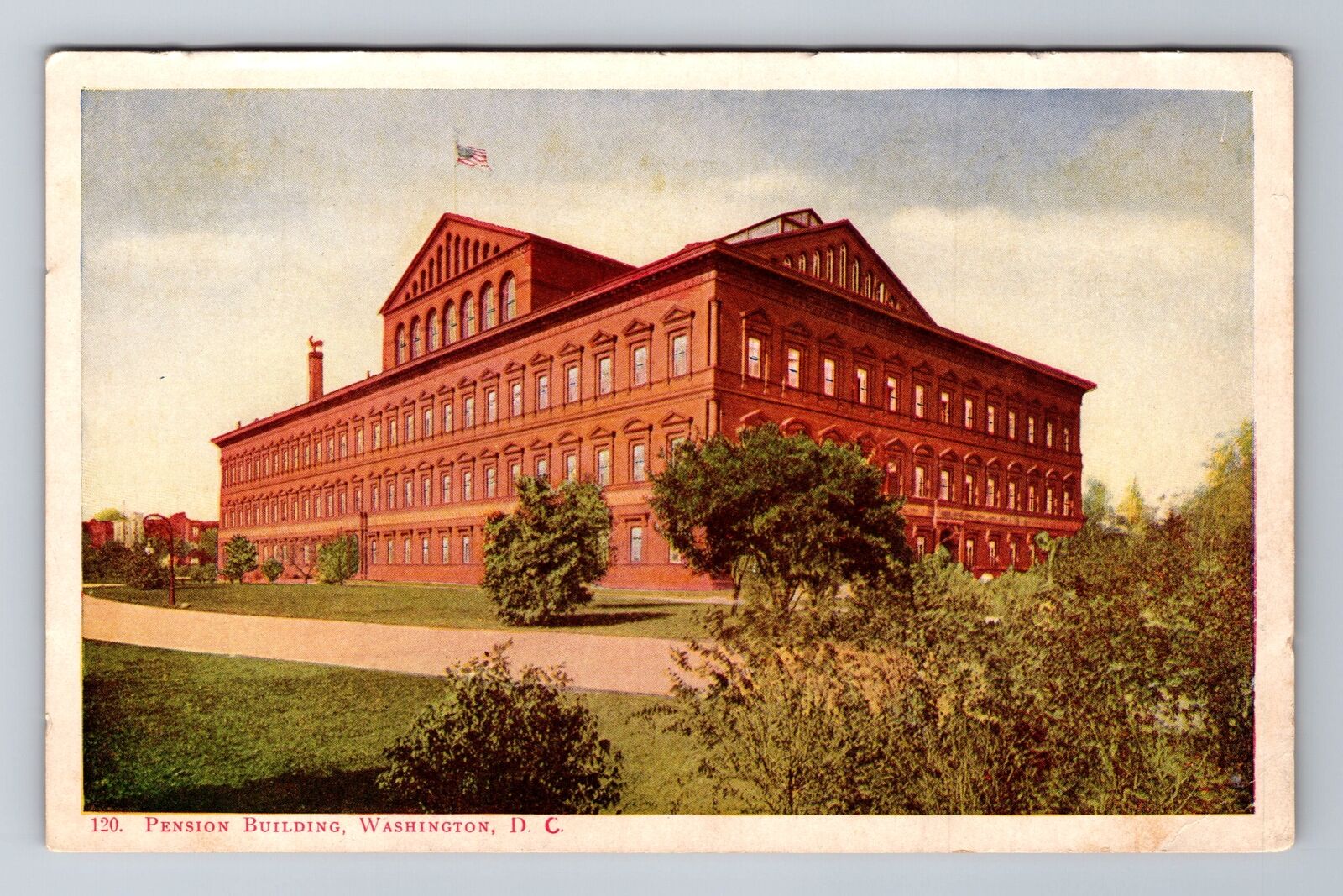 Washington DC-Pension Building, Antique, Vintage Souvenir Postcard