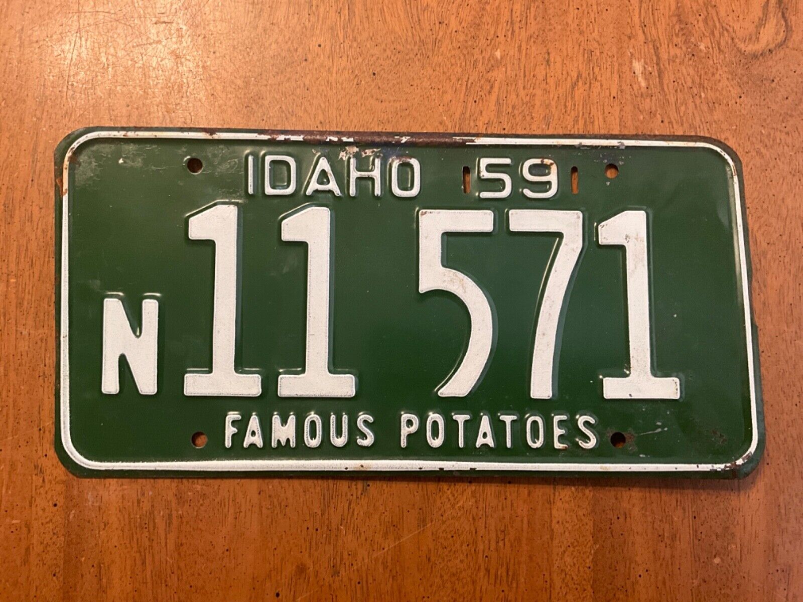 1959 Idaho License Plate Tag N11 571