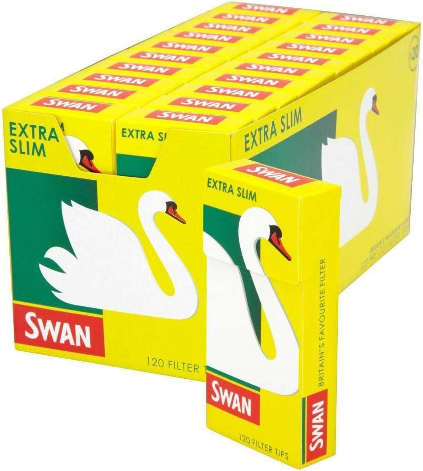 Swan Swan Extra Slim Filter Tips Full Box 20 Packs of 120 = 2400 Tips
