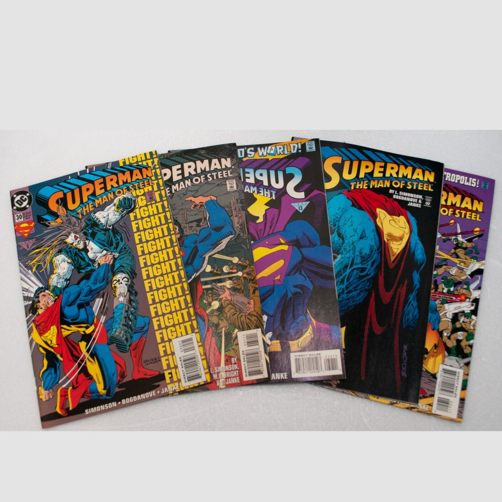 Lot of 5 Superman The Man Of Steel Comic Books 30 31 32 33 34 DC Comics 1994 X