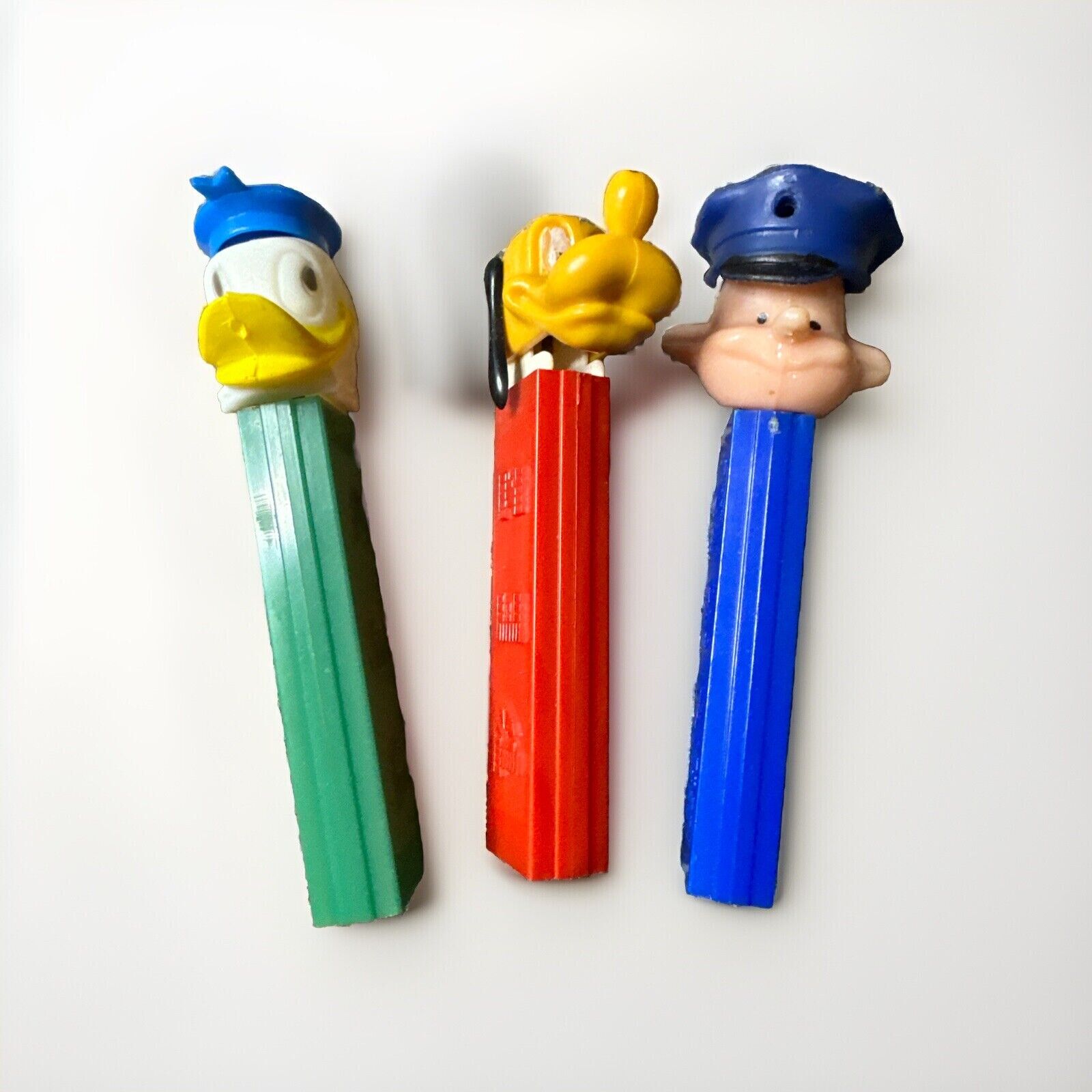 Vintage Pez No Feet Lot Donald Duck Police Officer Htf Pluto