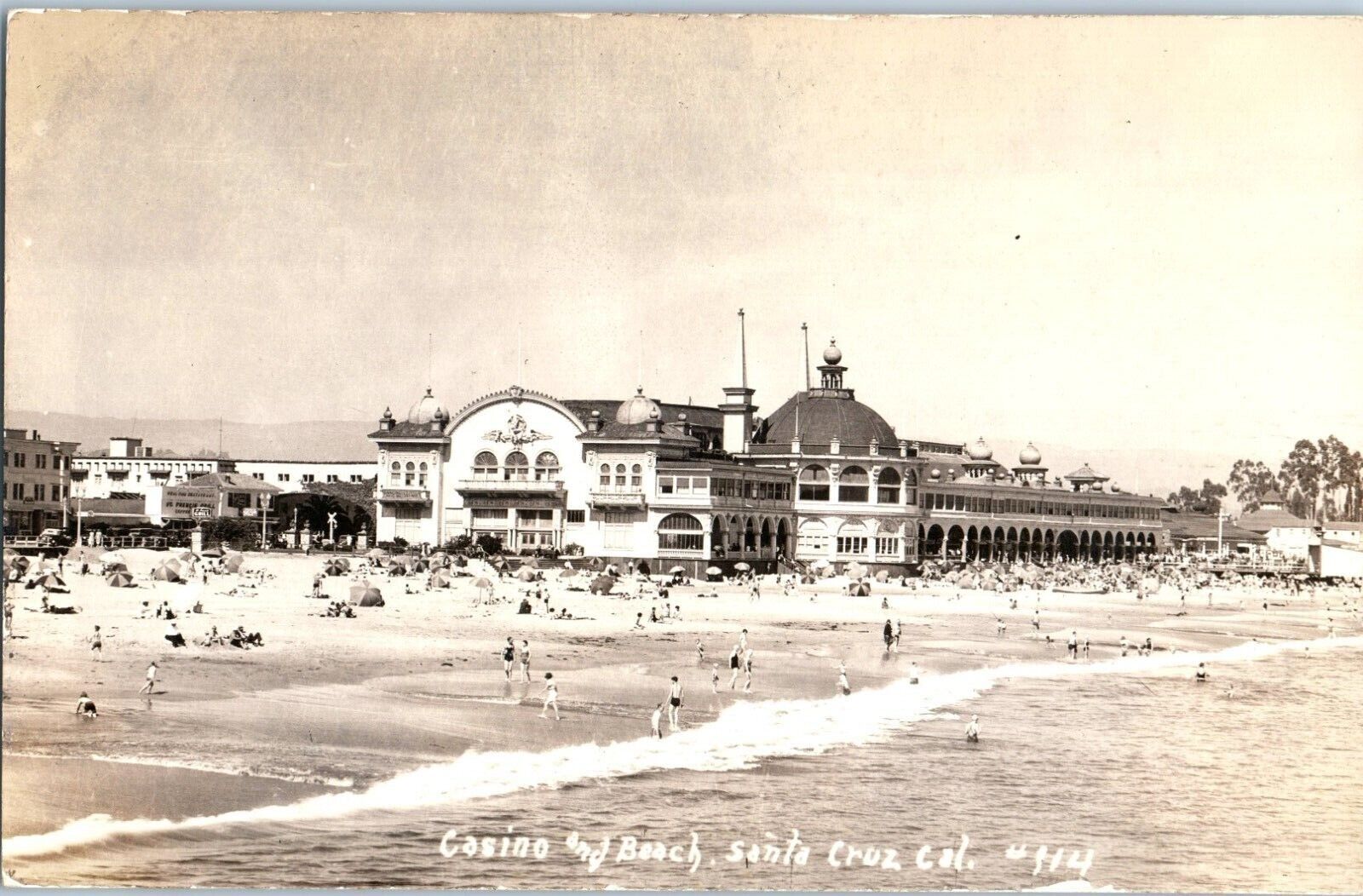 1920s-30s Vintage RPPC Real Photo Casino and Beach Santa Cruz California