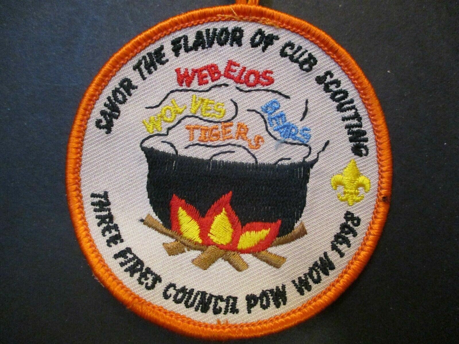 1998 Three Fires Council Pow Wow 3inch boy scout patch