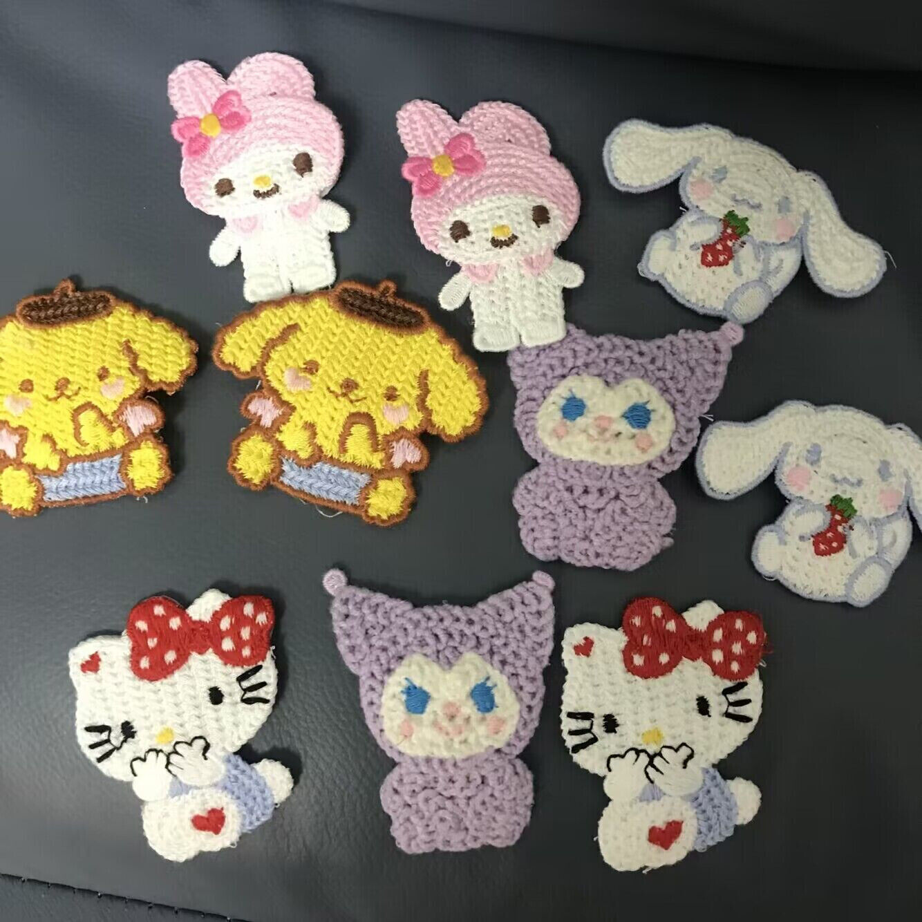 10pcs Knit My Melody Kuromi Cinnamoroll Hello Kitty Hair Clip Barrette Hairpin