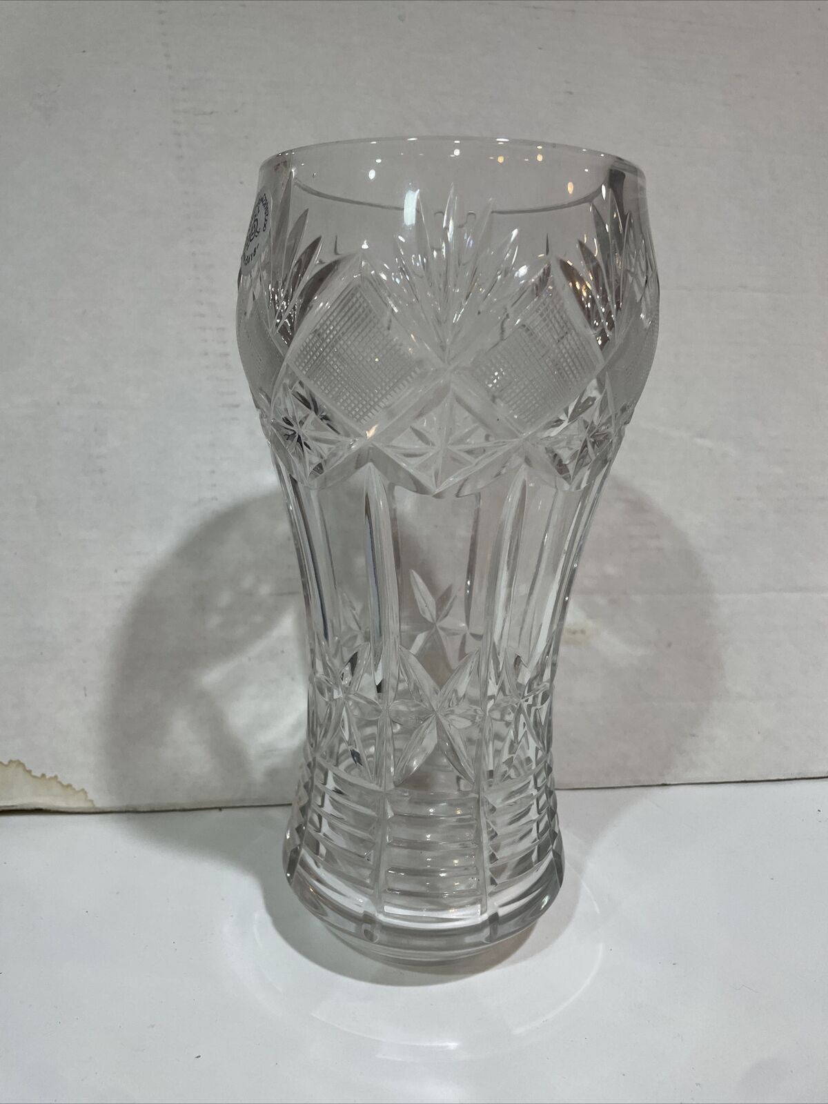 Antique Crystal 12”Vase Heavy NEW