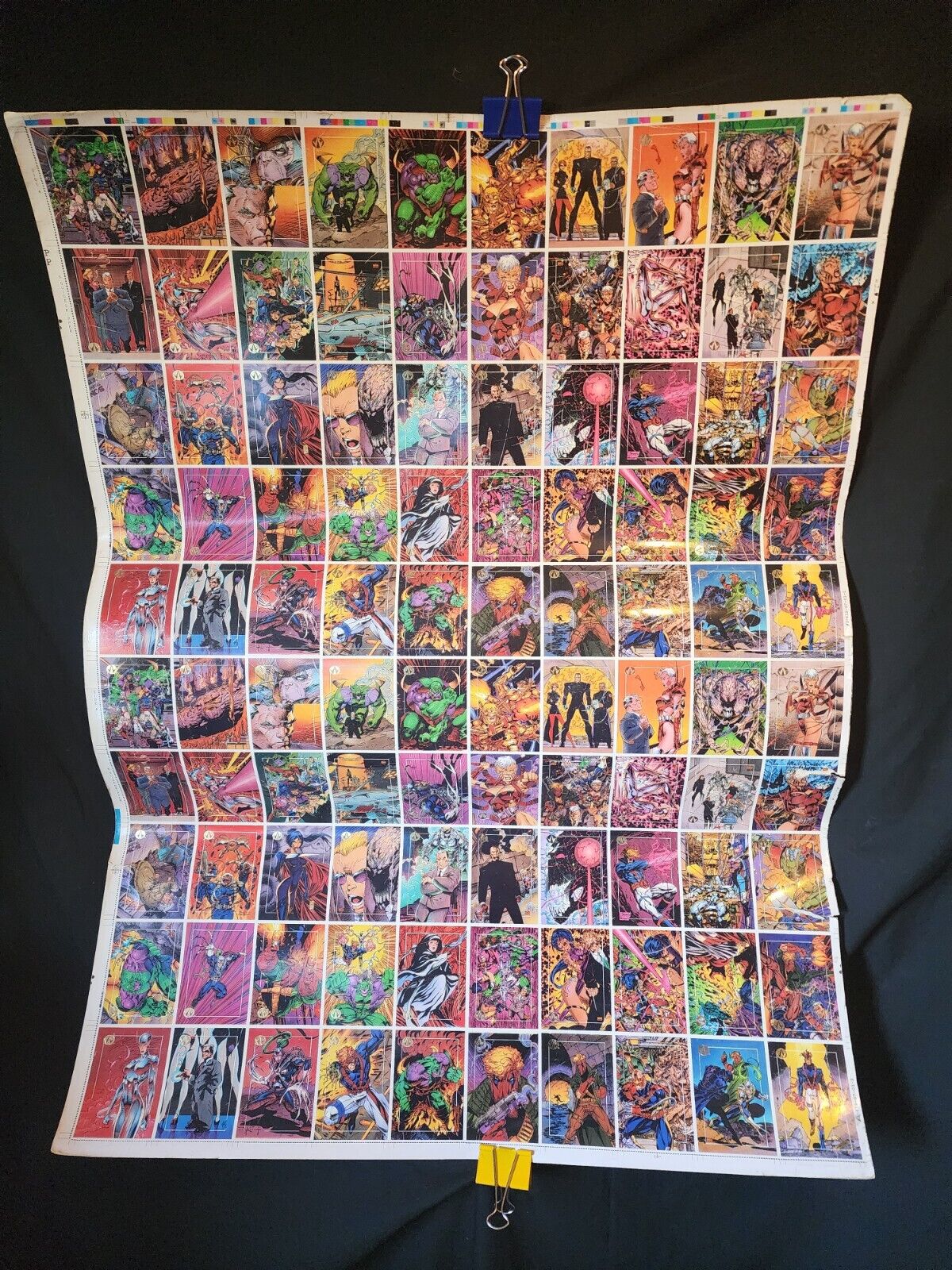 🔑🔥 Jim Lee\'s Wild C.A.T.S. Uncut 100 cards RARE SCARCE Topps Trading Sheet