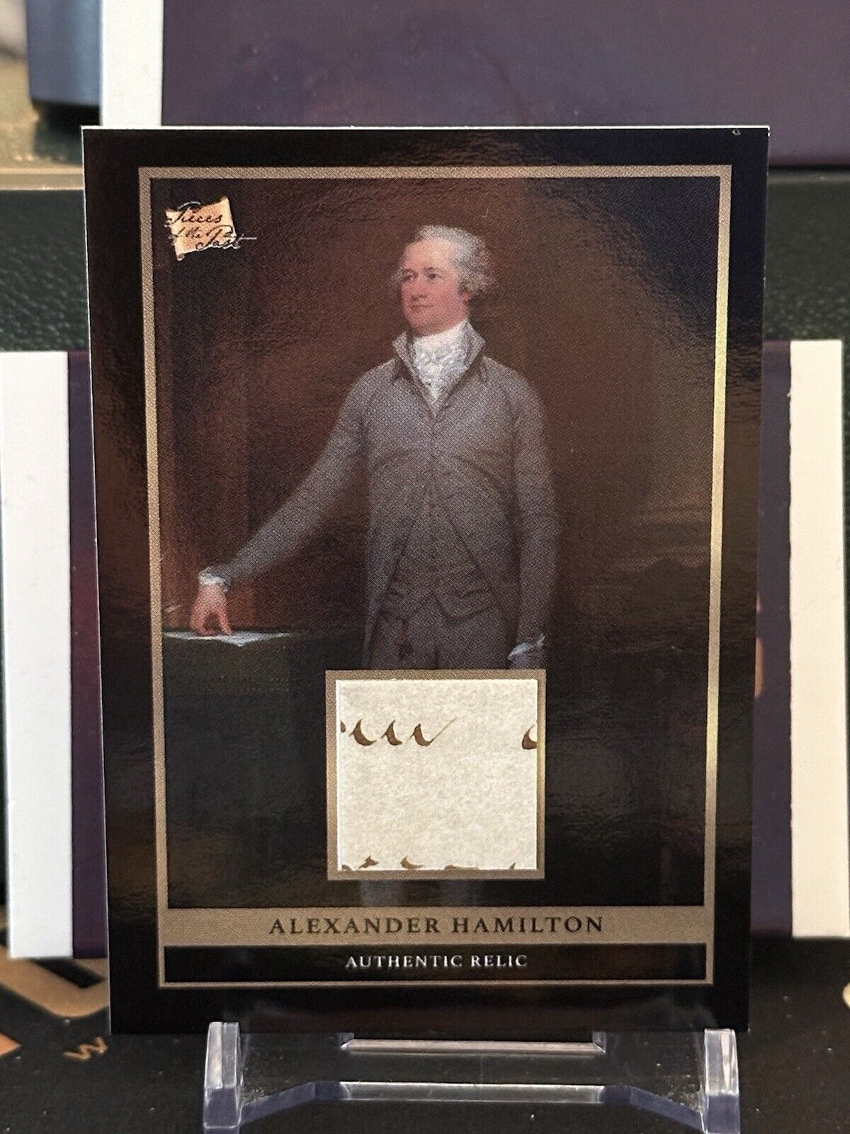 2024 PIECES OF THE PAST ALEXANDER HAMILTON AUTHENTIC HAND WRITTEN RELIC CARD