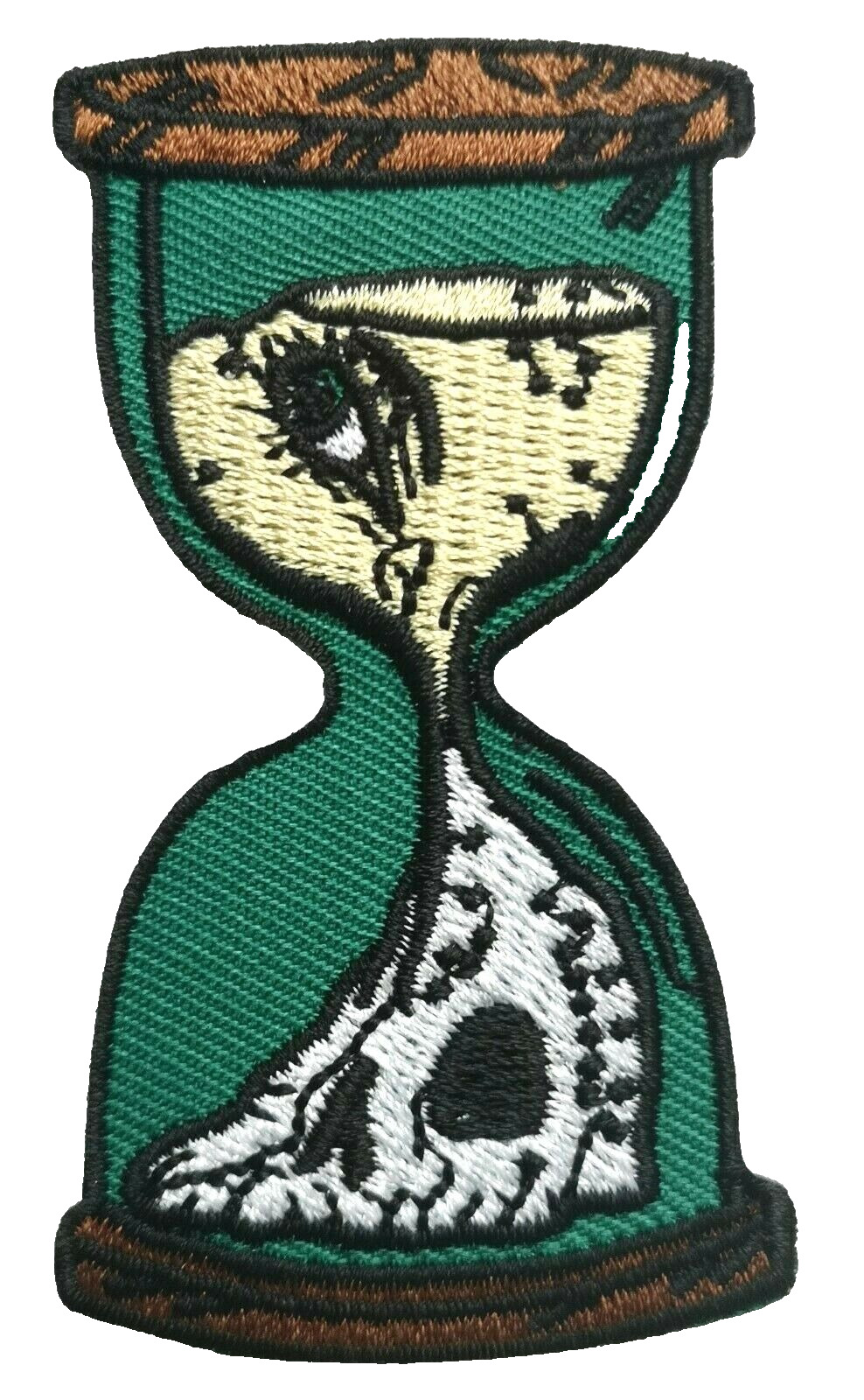 Skull Sands Of Time Life Sifting Eye Skeleton Iron On Embroidered Patch Art 3\