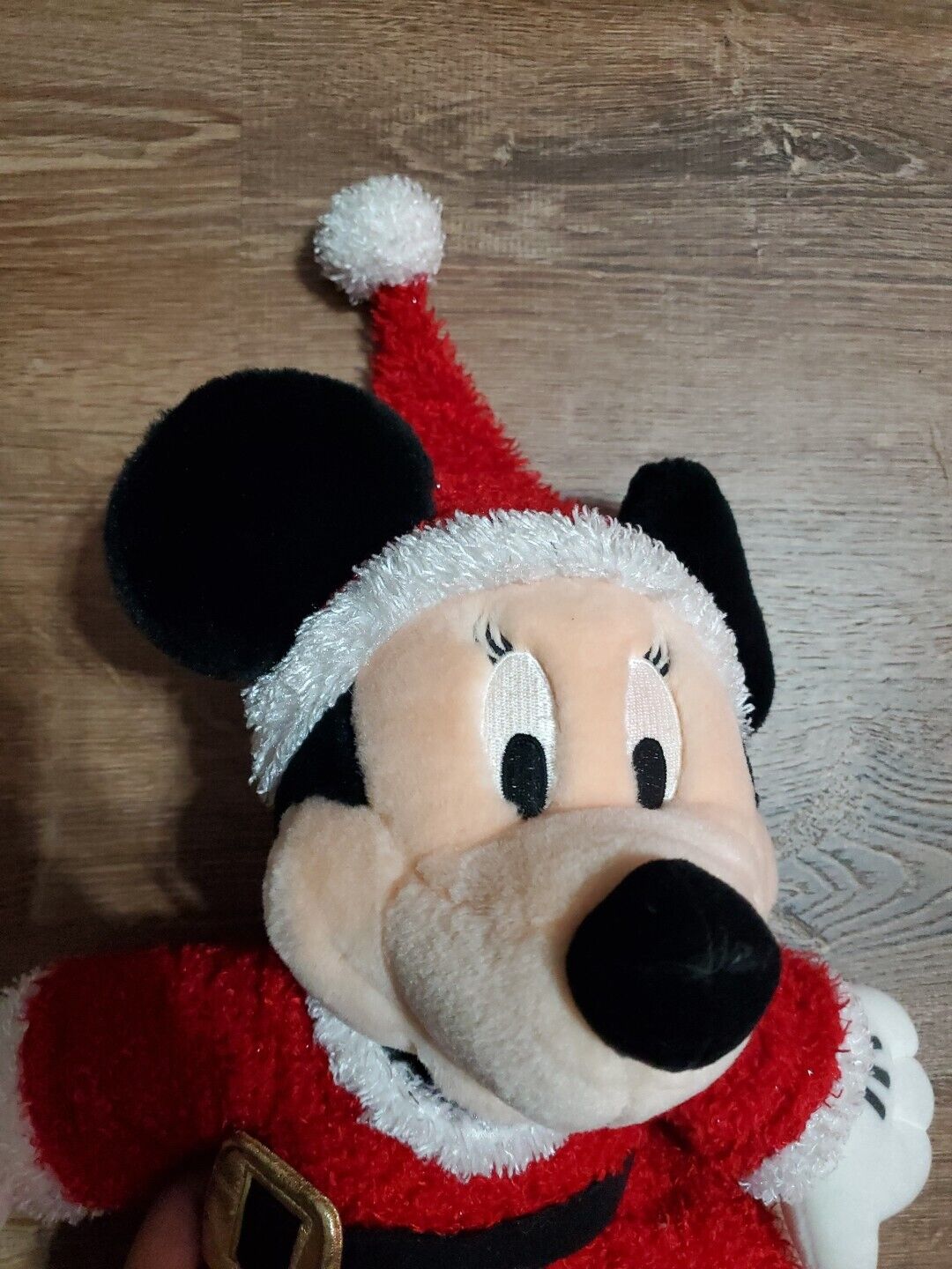 Disney Store Santa Claus Minnie Mouse 17” Plush Stuffed Animal Christmas