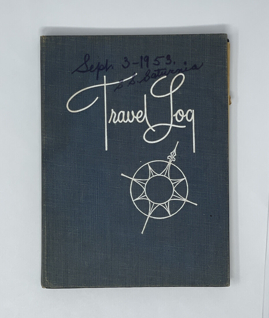 Vintage 1953 Travel Diary On S.S. Saturnia - NYC To Europe Cruise W. Coordinates
