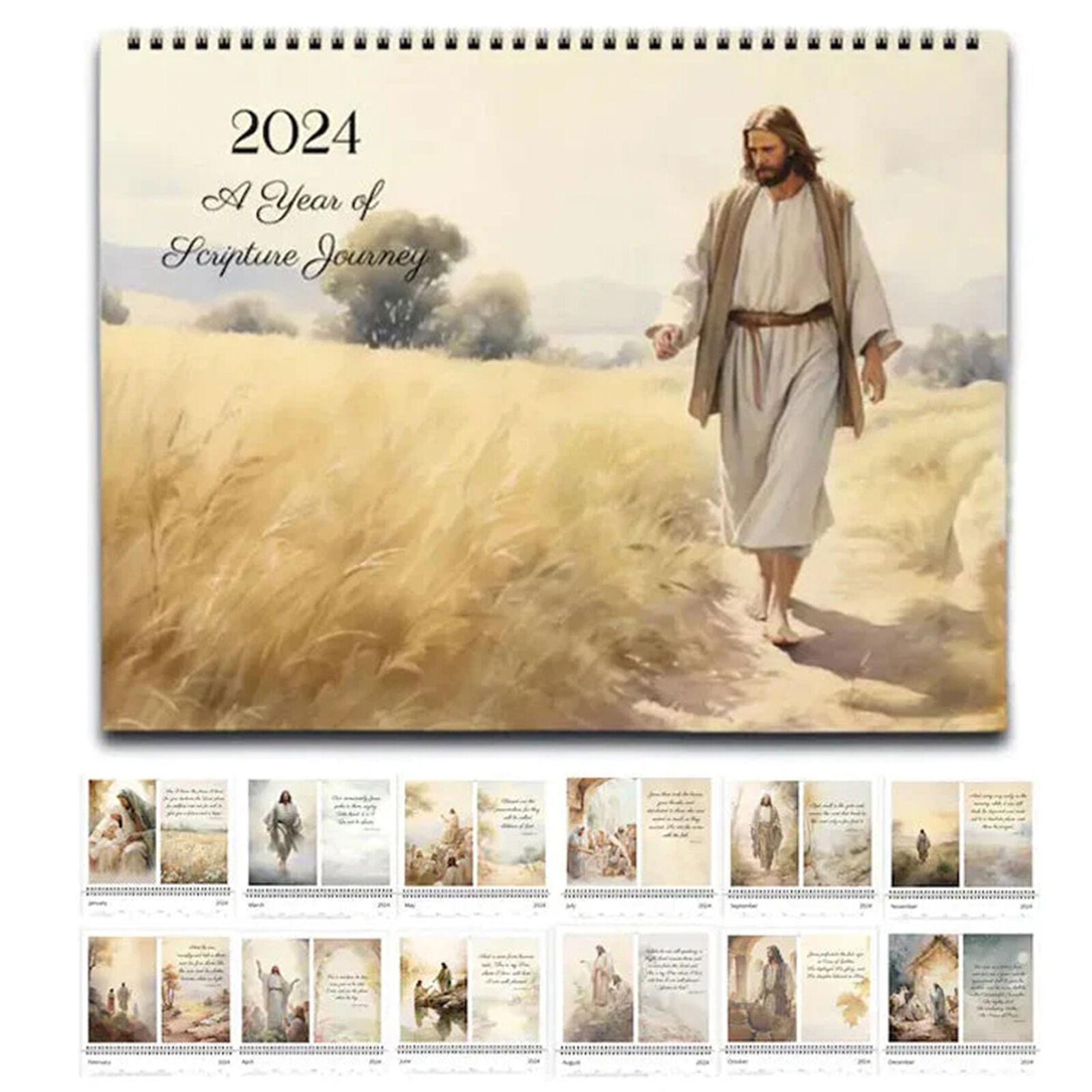 Jesus Christ Calendar 2024 - 2024 Christian Faith Jesus Monthly Wall Calendar