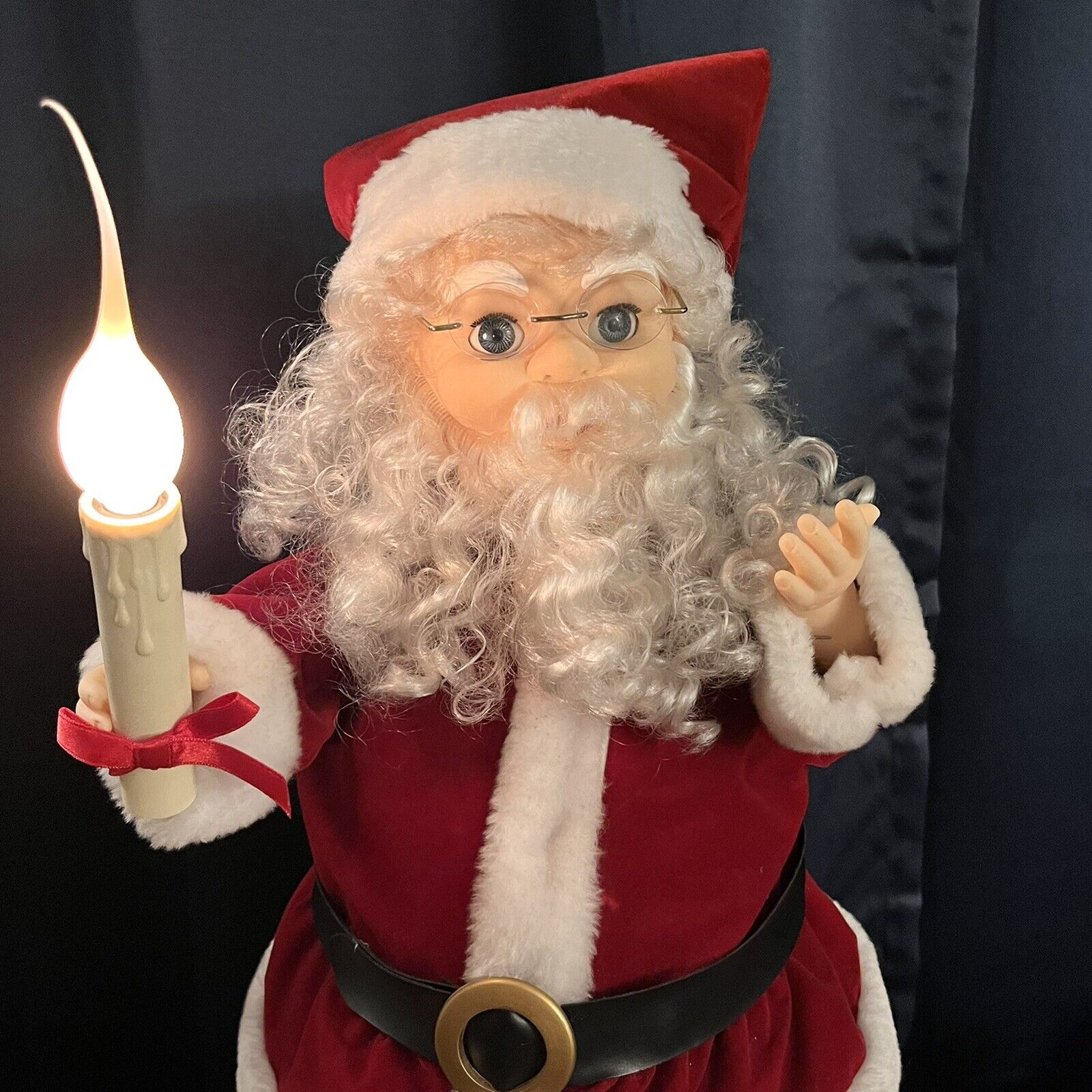 VTG 90s Matrix Santa Figure Candle Light Motionette Animated Christmas Works 24”