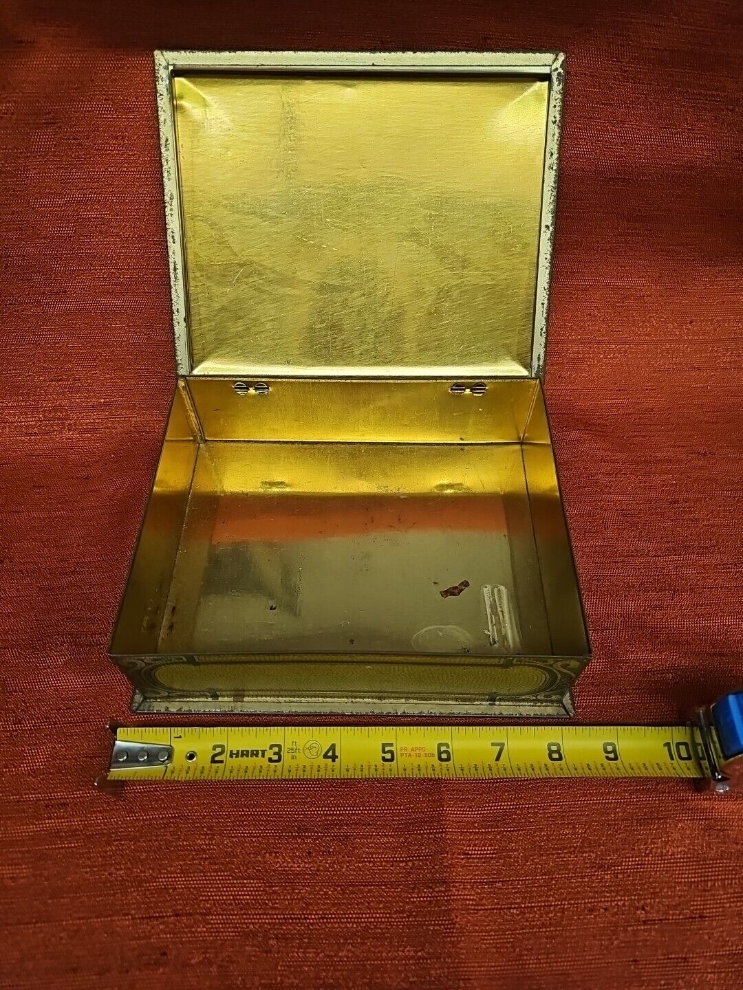 Antique Whitman\'s Salmagundi 2 LB Hinged Chocolate Tin Box, Art Deco Nouveau B1