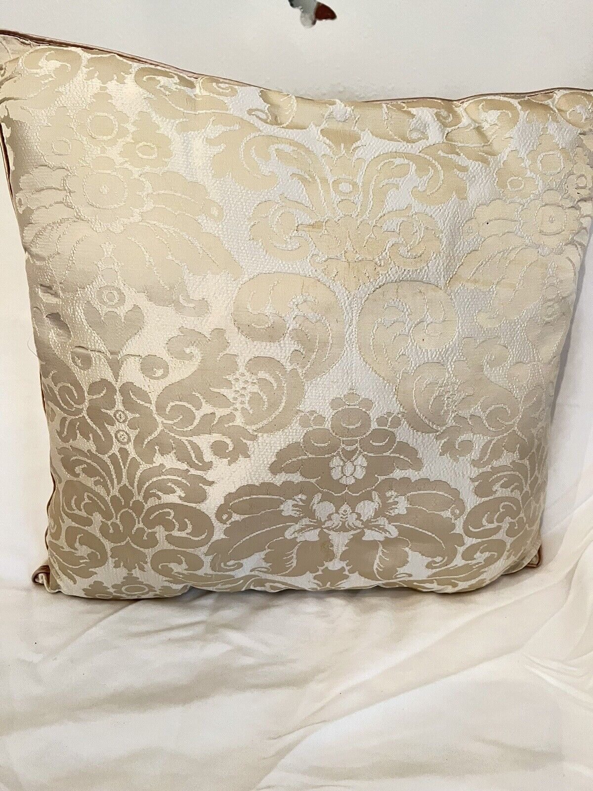 1 Pillow Scalamandre fabric-LUCIA- V 18” x H 18“ - Color  Beige