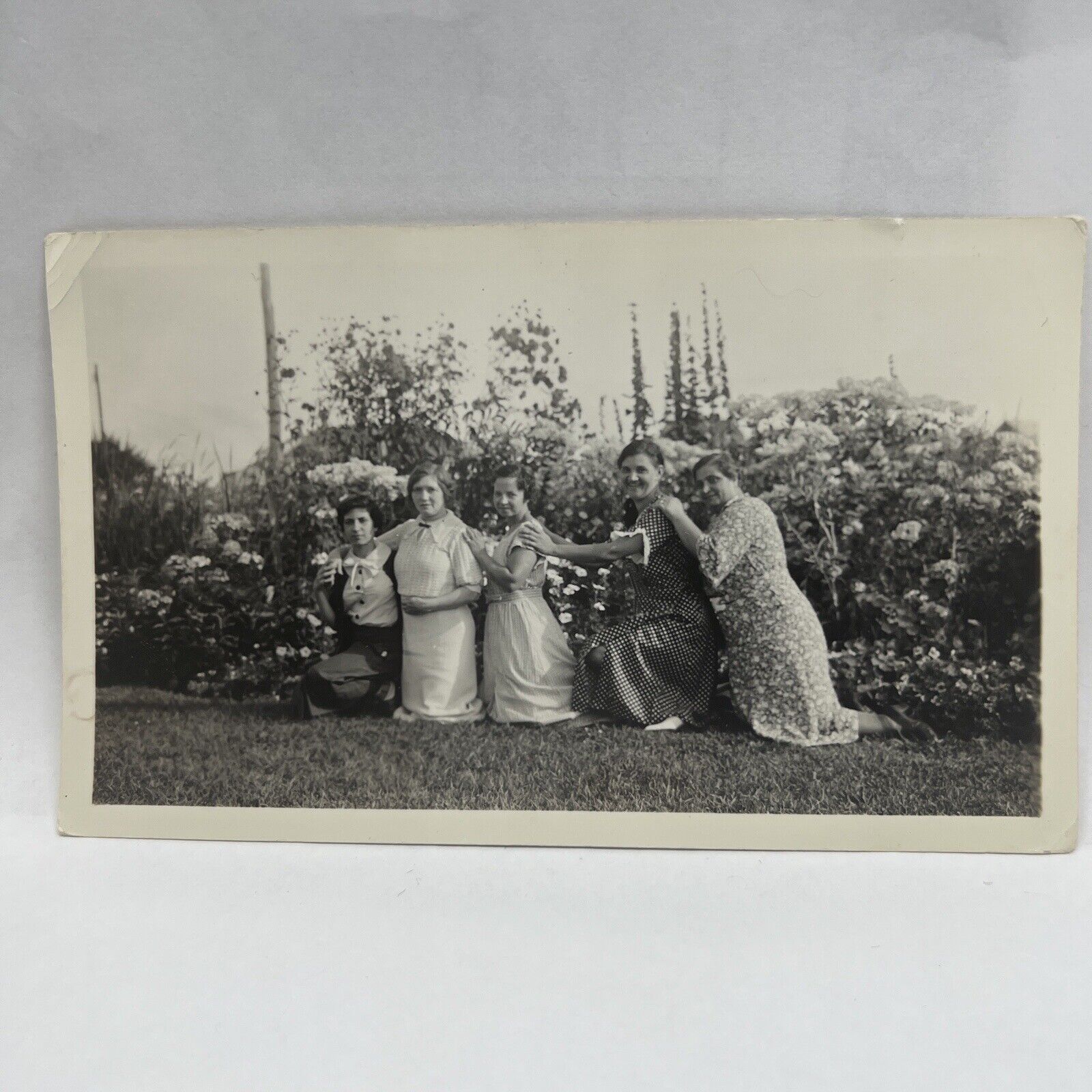 Vintage Photo 1943 Women Posed Kneeling