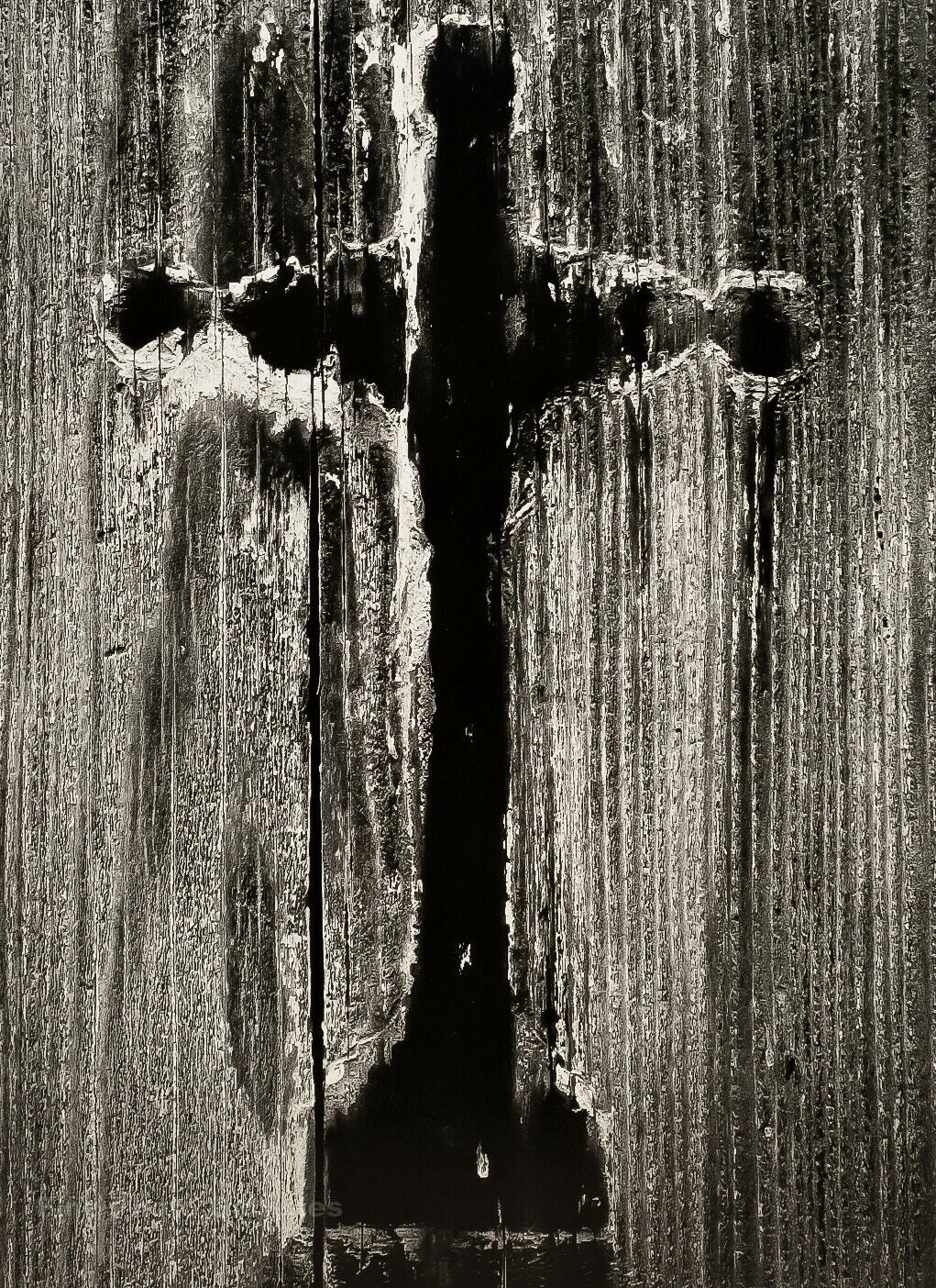 1960/72 ANSEL ADAMS Vintage Wooden Cross Grave Marker Religious Photo Art 11X14