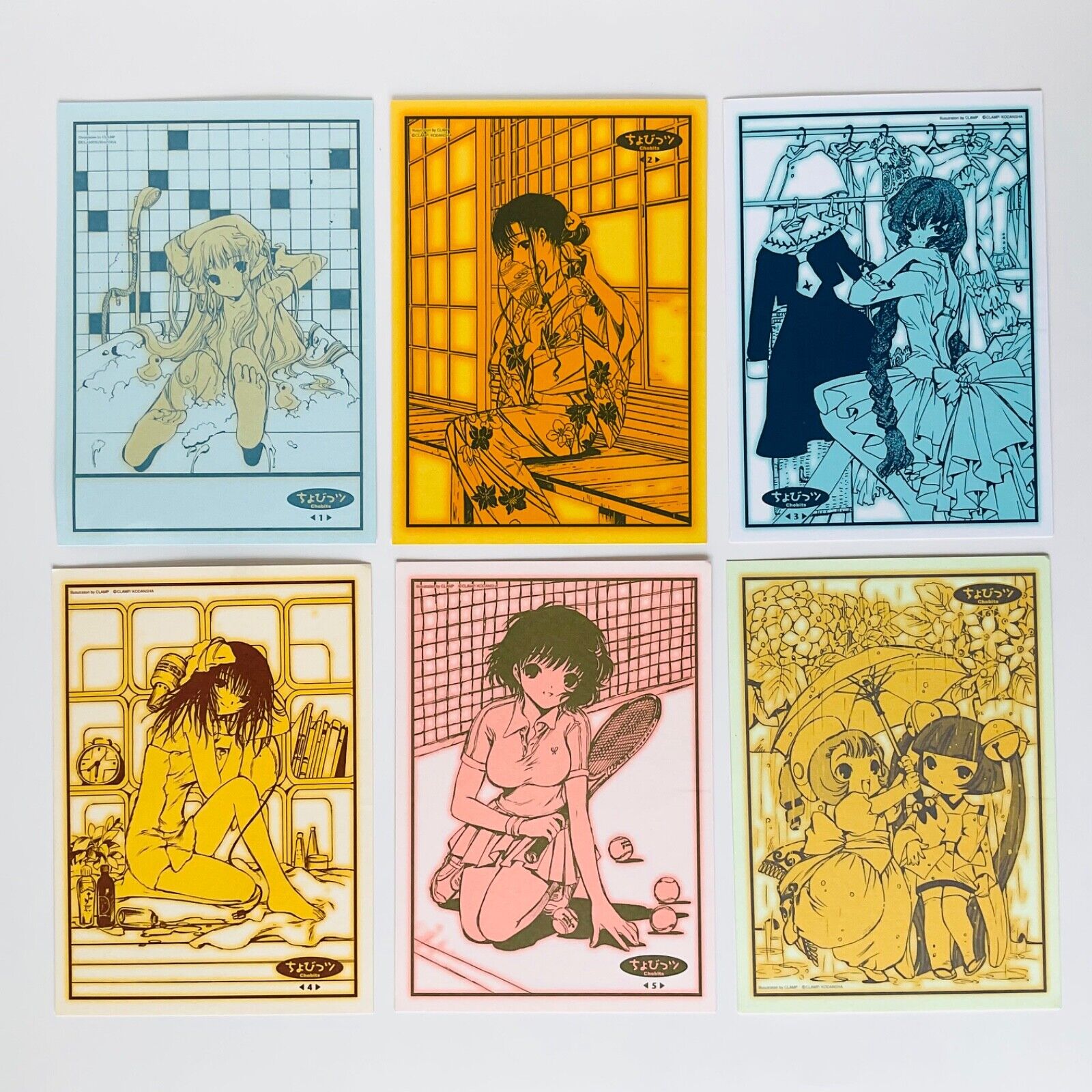 Chobits Promo Postcard Set of 6 Rare Anime Japan Clamp Chi Yuzuki Sumomo Kotoko