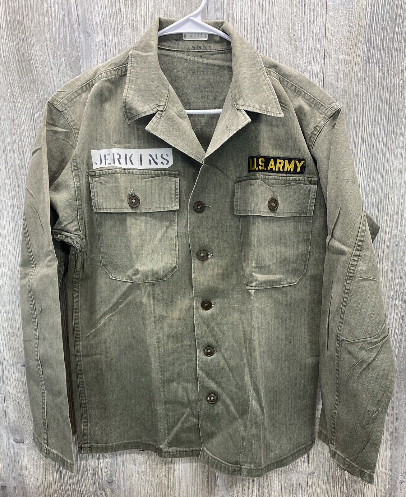 Vintage WW2 Korean War Era HBT Herringbone Twill Army Jacket 