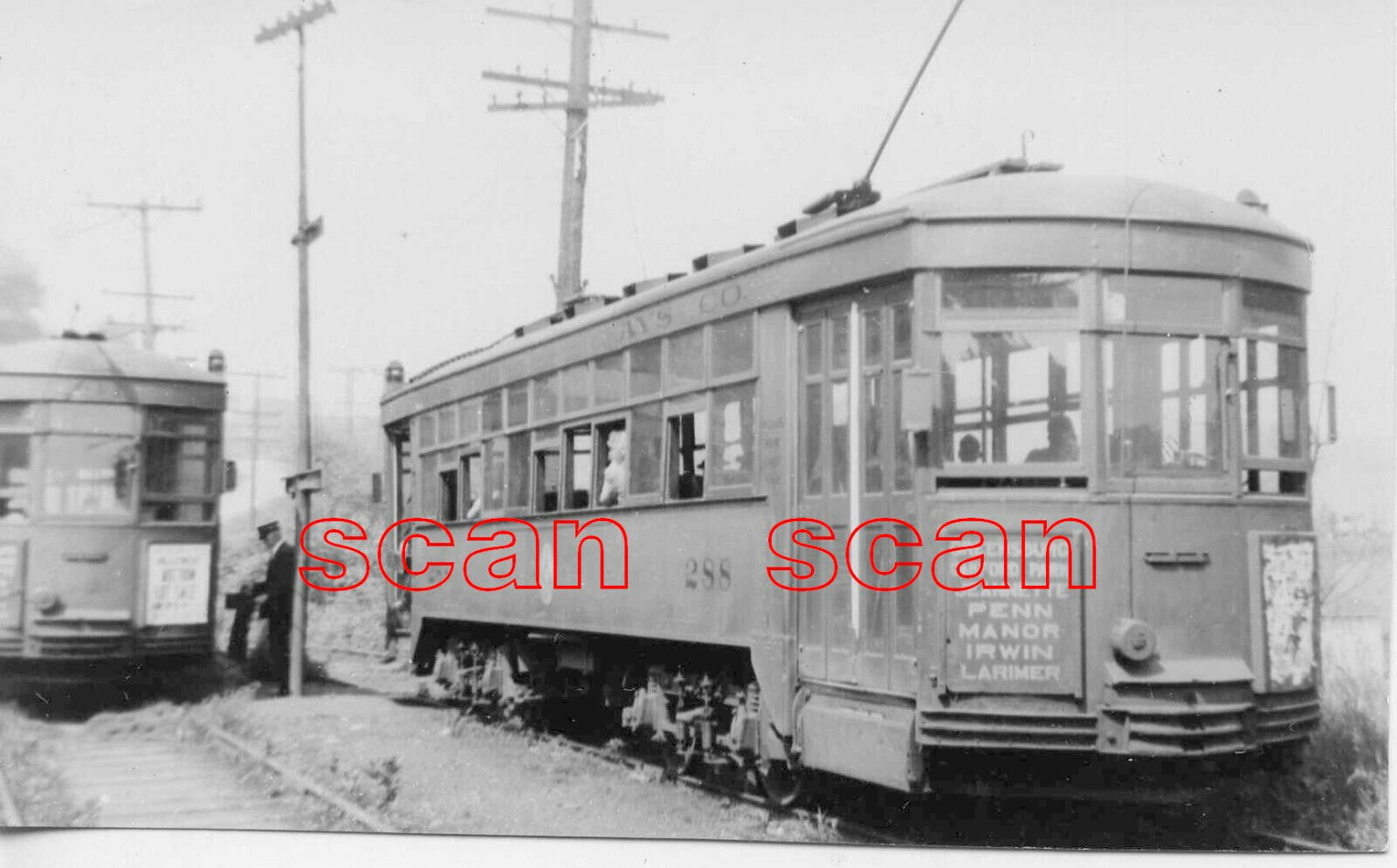 2B733 RP 1945 WEST PENN RAILWAYS CAR #288 GREENSBURG IRWIN LINE