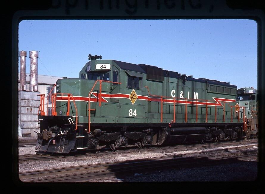 Original Railroad Slide CIM Chicago & Illinois Midland 84 SD20 at Springfield IL