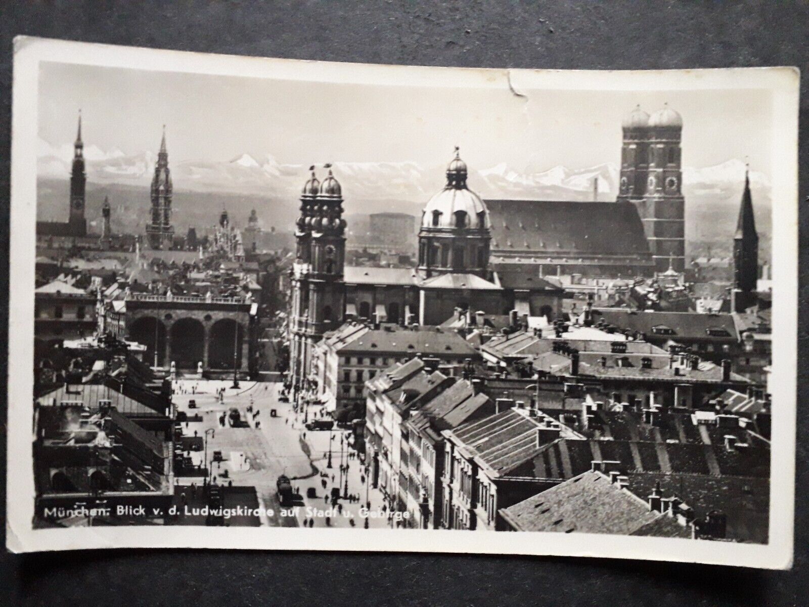 München Blick von der Ludwigskirche auf Stadt Gebirge (Nr.247) 1934