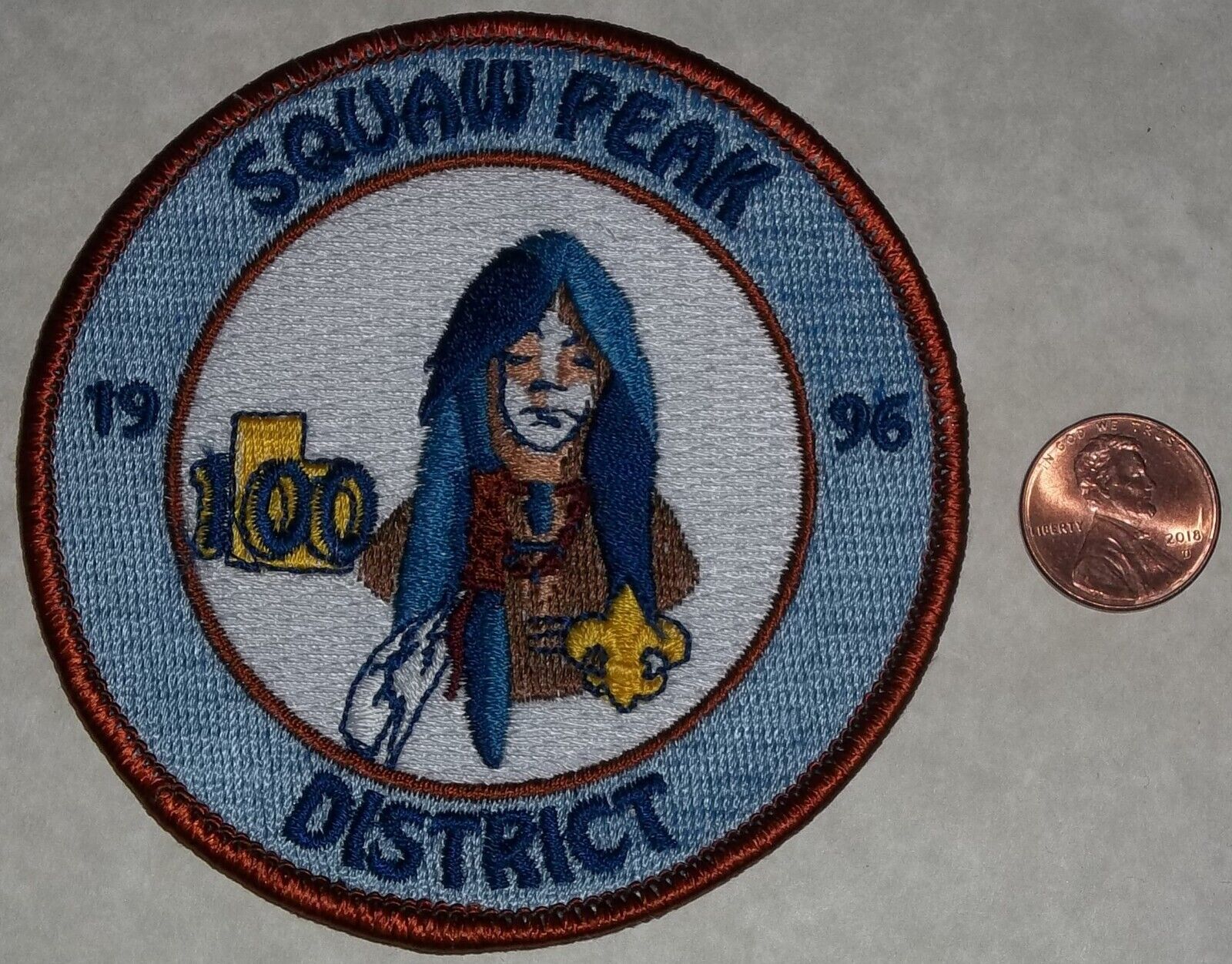 SQUAW PEAK DISTRICT OA 508 UTAH NATIONAL PARKS BSA 1996 100TH INDIAN PATCH 4\