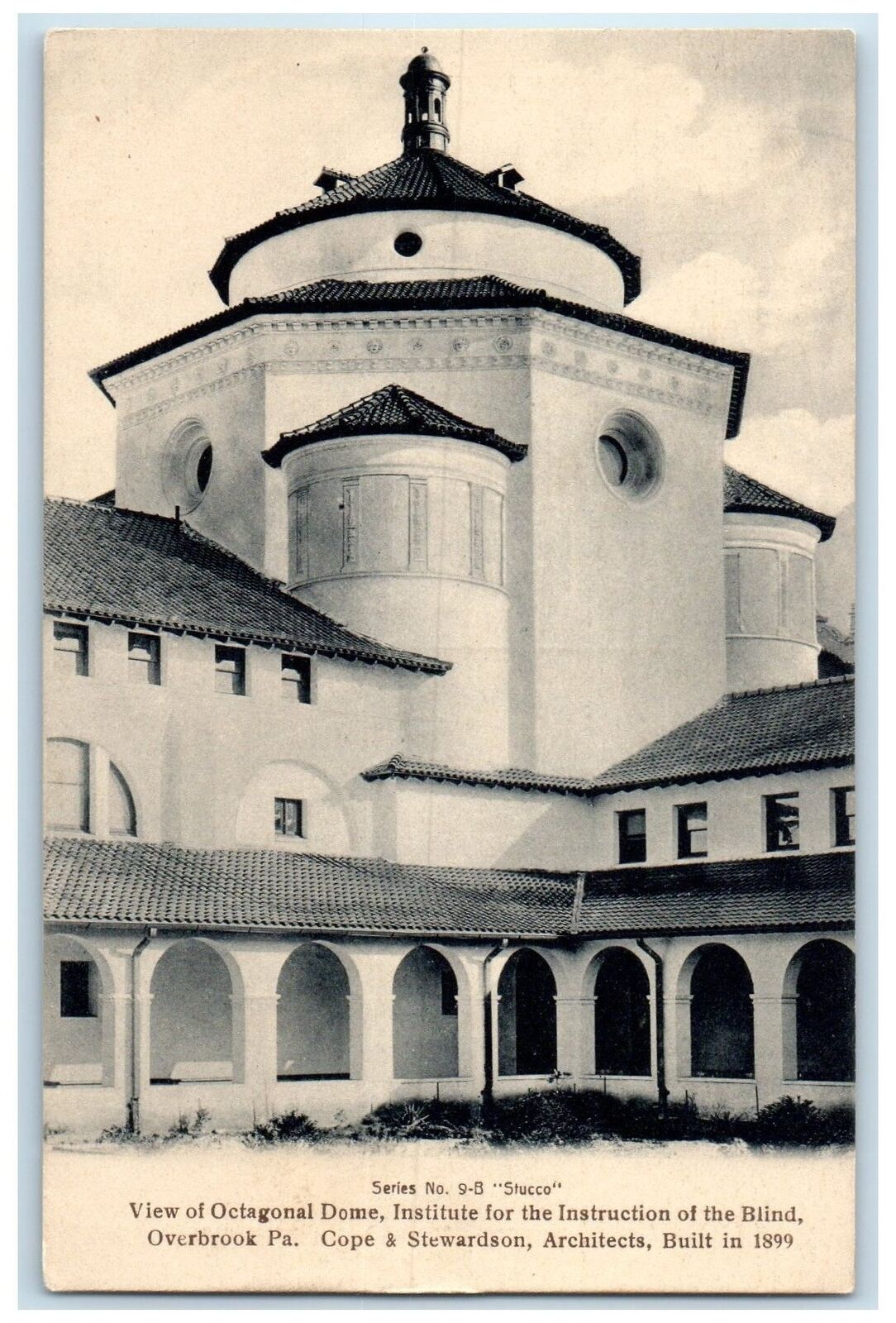 c1940\'s Octagonal Dome Institute For The Instruction Of Philadelphia PA Postcard