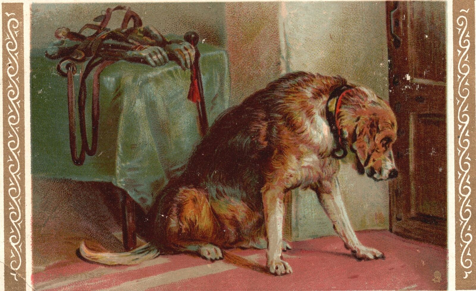 Vintage Postcard 1910\'s Suspense Sir Edwin Henry Landseer Old Dog Waiting Art