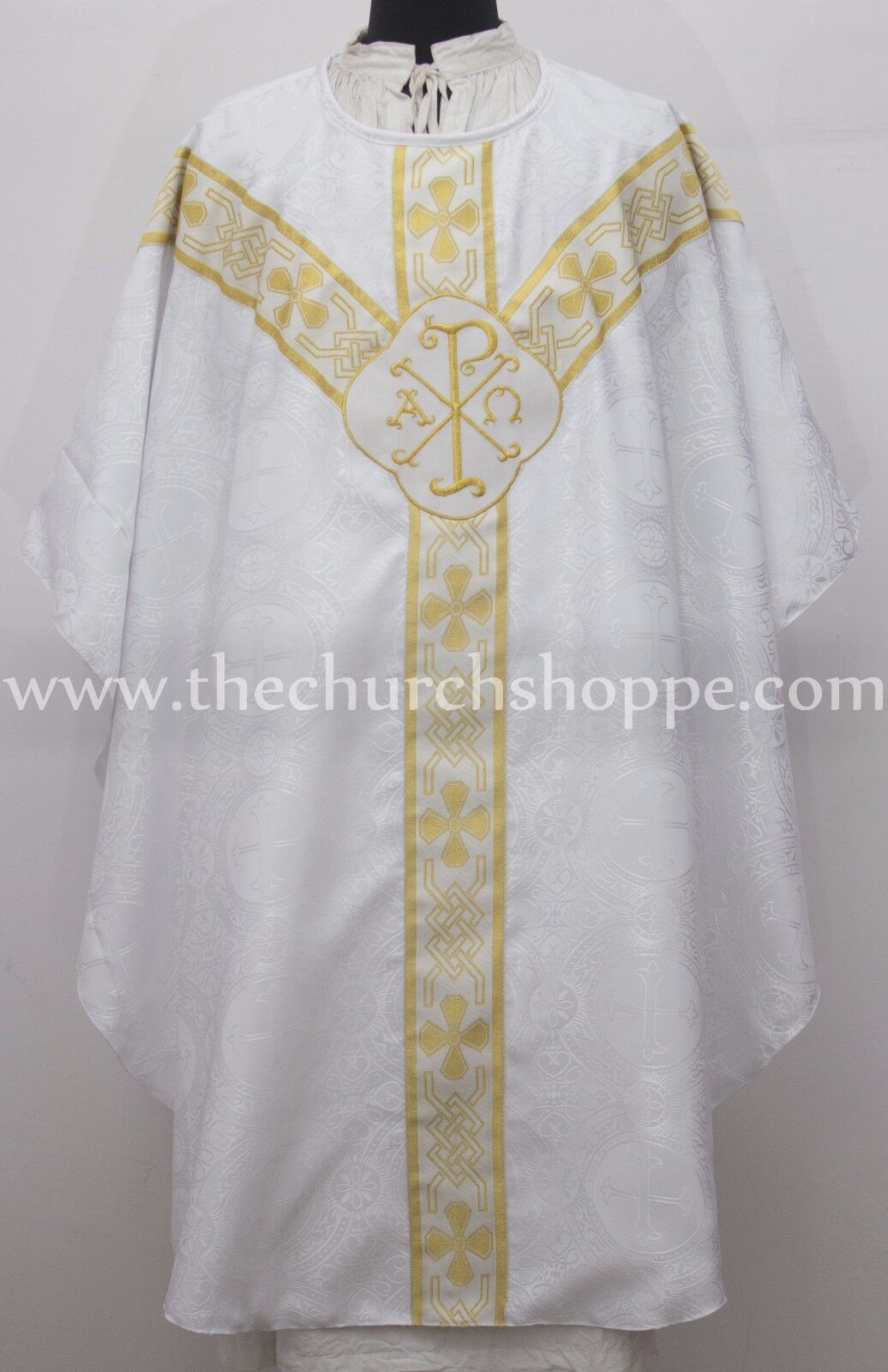 WHITE clergy gothic vestment and mass and stole set,Gothic chasuble,casula,casel