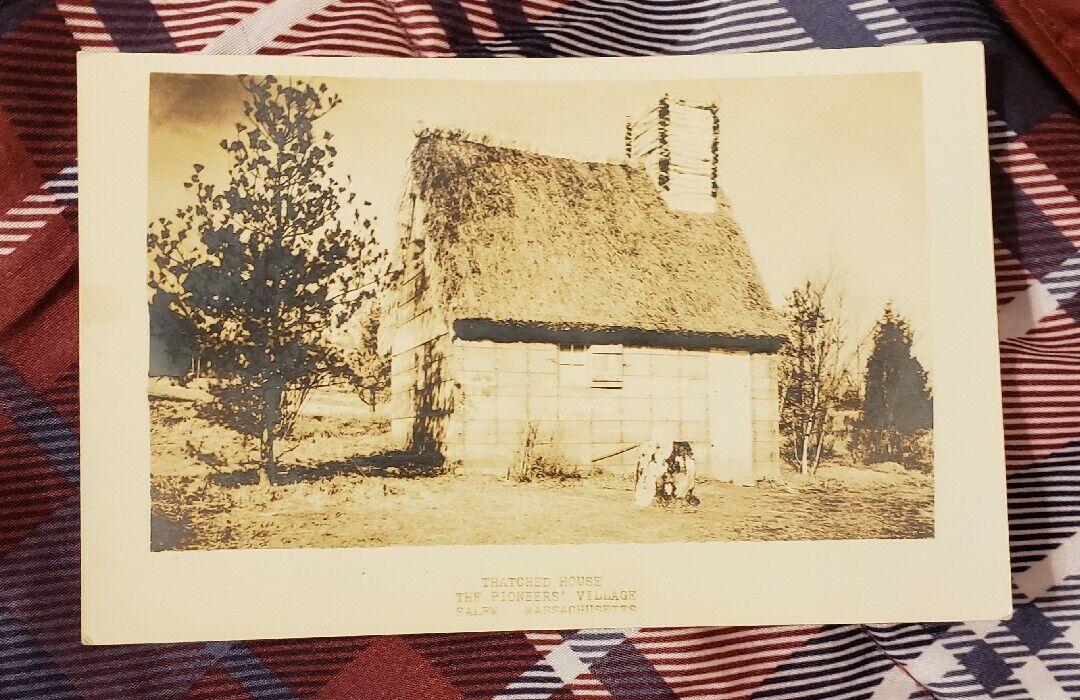 RARE RPPC of Thatched House In The Pioneers\' Village. Salem, Mass