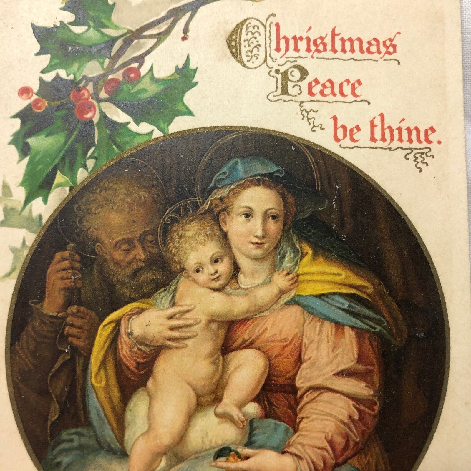 Vintage 1907 Christmas Peace be Thine Postcard