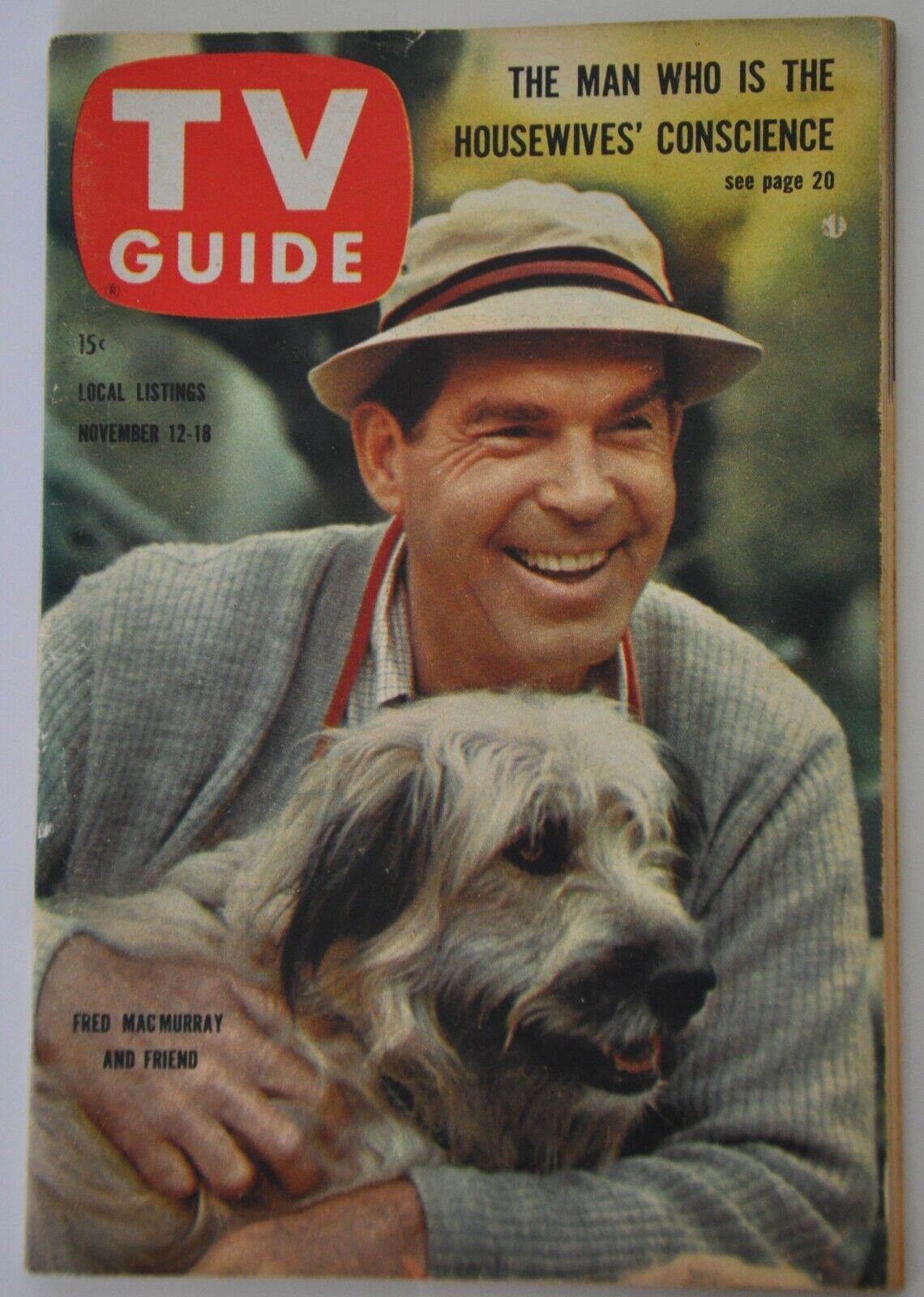 TV GUIDE NOVEMBER 12, 1960 issue #398 FRED McMURRY of My Three Sons