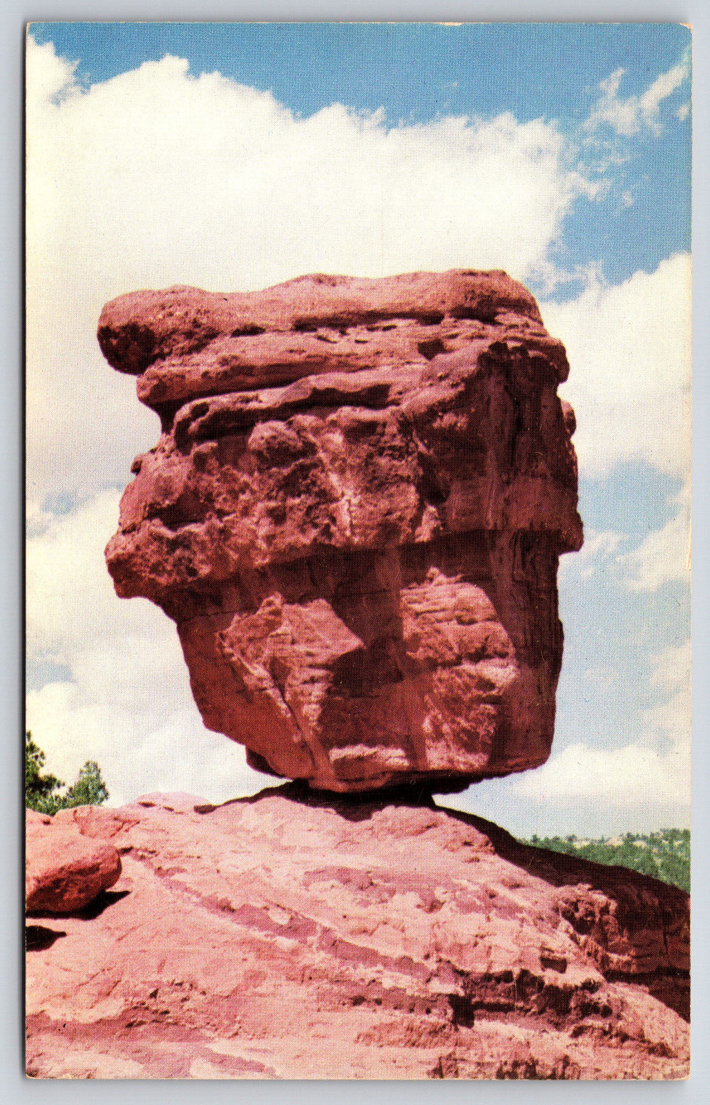 Colorado Springs CO-Colorado, Balanced Rock Garden Of The Gods, Postcard