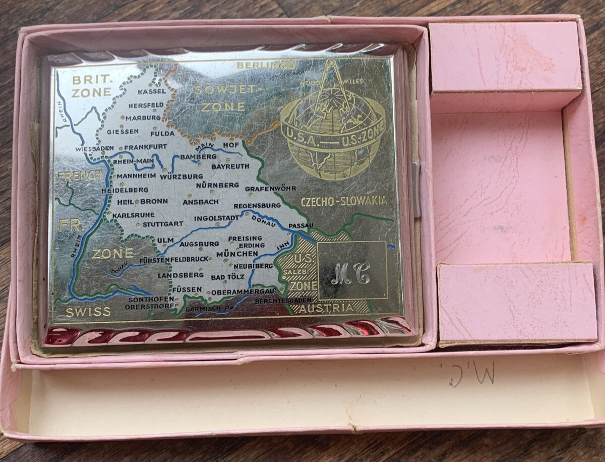 Vintage Ibelo Monopol Cigarette Case Gift Set Germany With Box. RARE