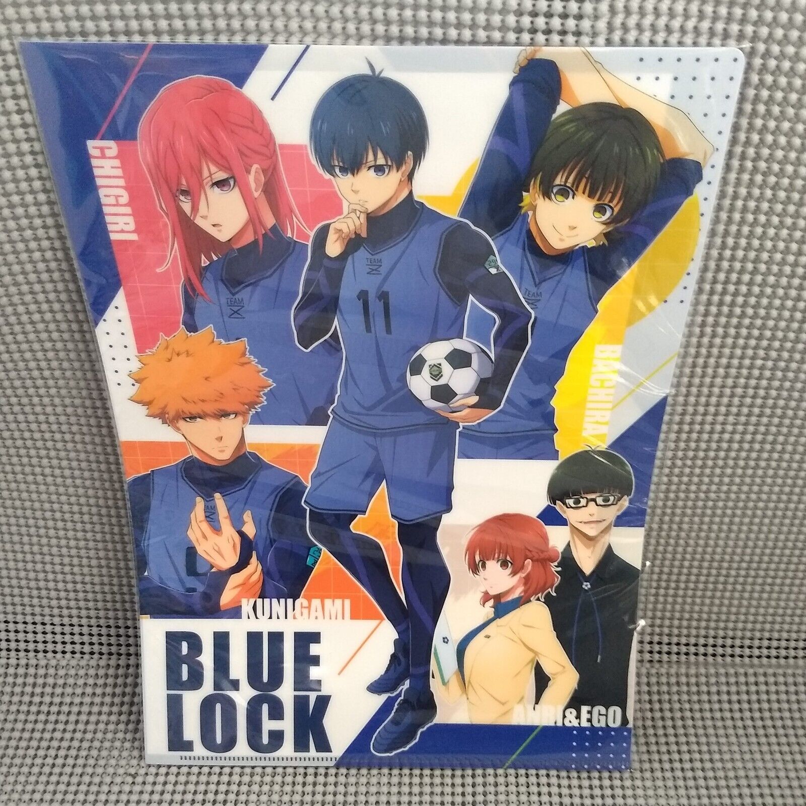 BLUELOCK A4 Single Pocket Clear File Folder Blue Lock White Anime