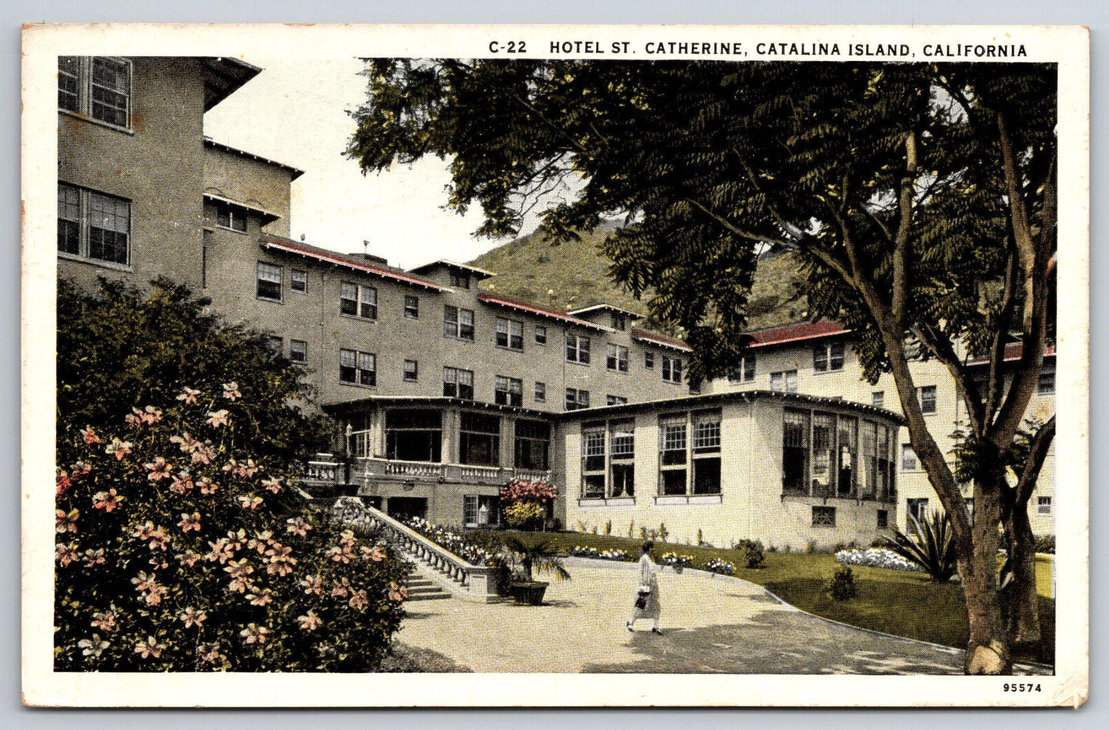 Original Old Vintage Postcard Hotel St. Catherine Catalina Island California USA