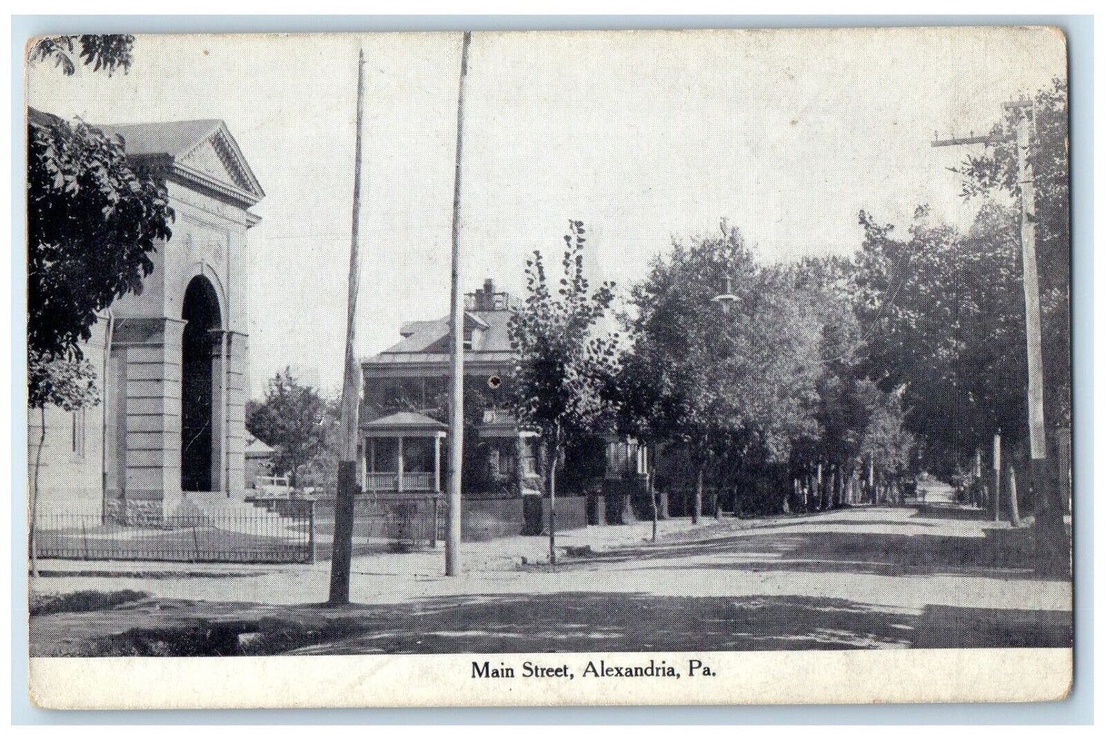 c1910's Main Street View Houses Scene Alexandria Pennsylvania PA Postcard