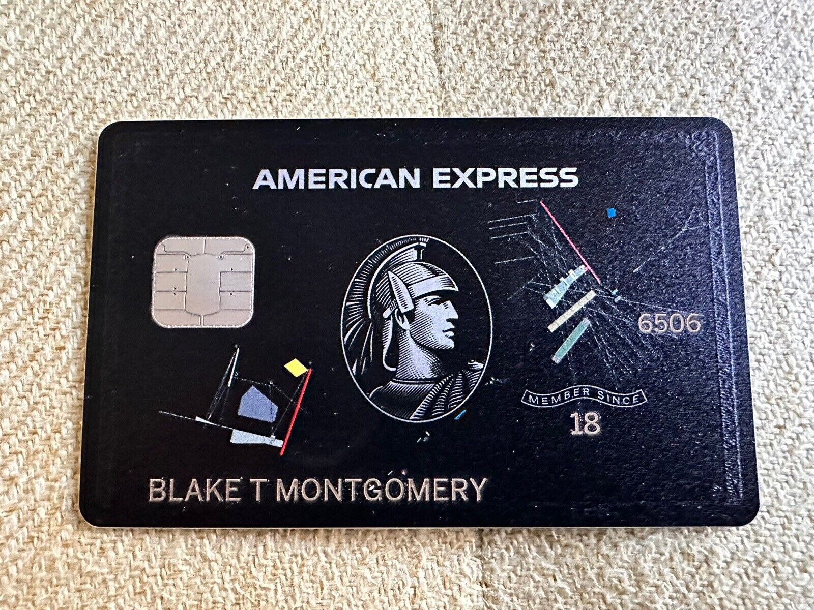 American Express AMEX Centurion Black Card Chip Titanium Authentic Original RARE