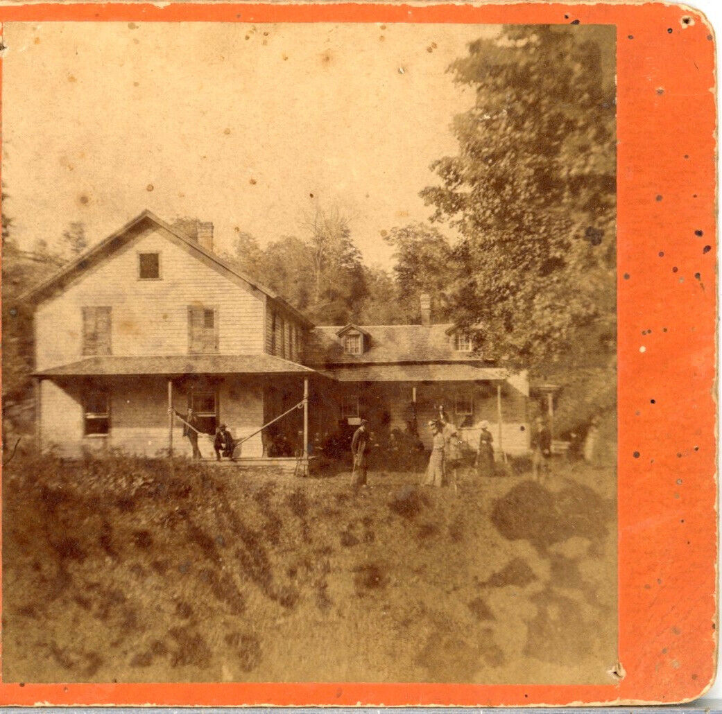 OLD HOUSE, Res. of W.B.Shafer, Shavertown, N.J.--Shear Bros. Stereoview D38