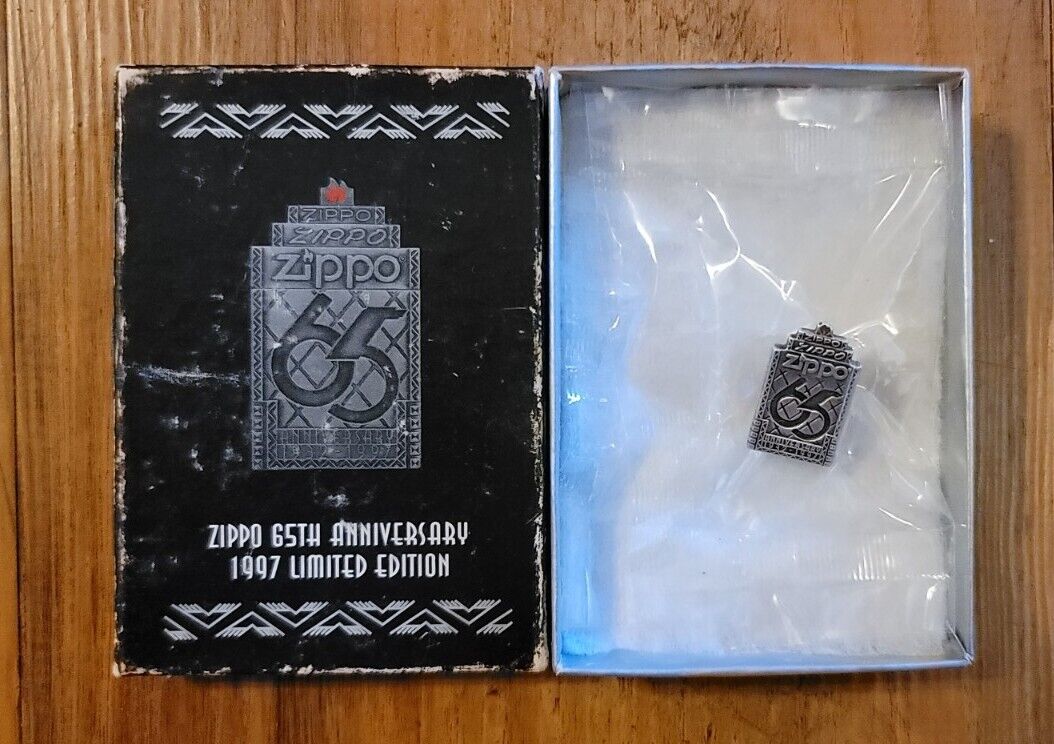 ZIPPO TIE TAC Unused 65TH ANNIVERSARY Made in USA 1997 PIN New Old Stock SEALED 
