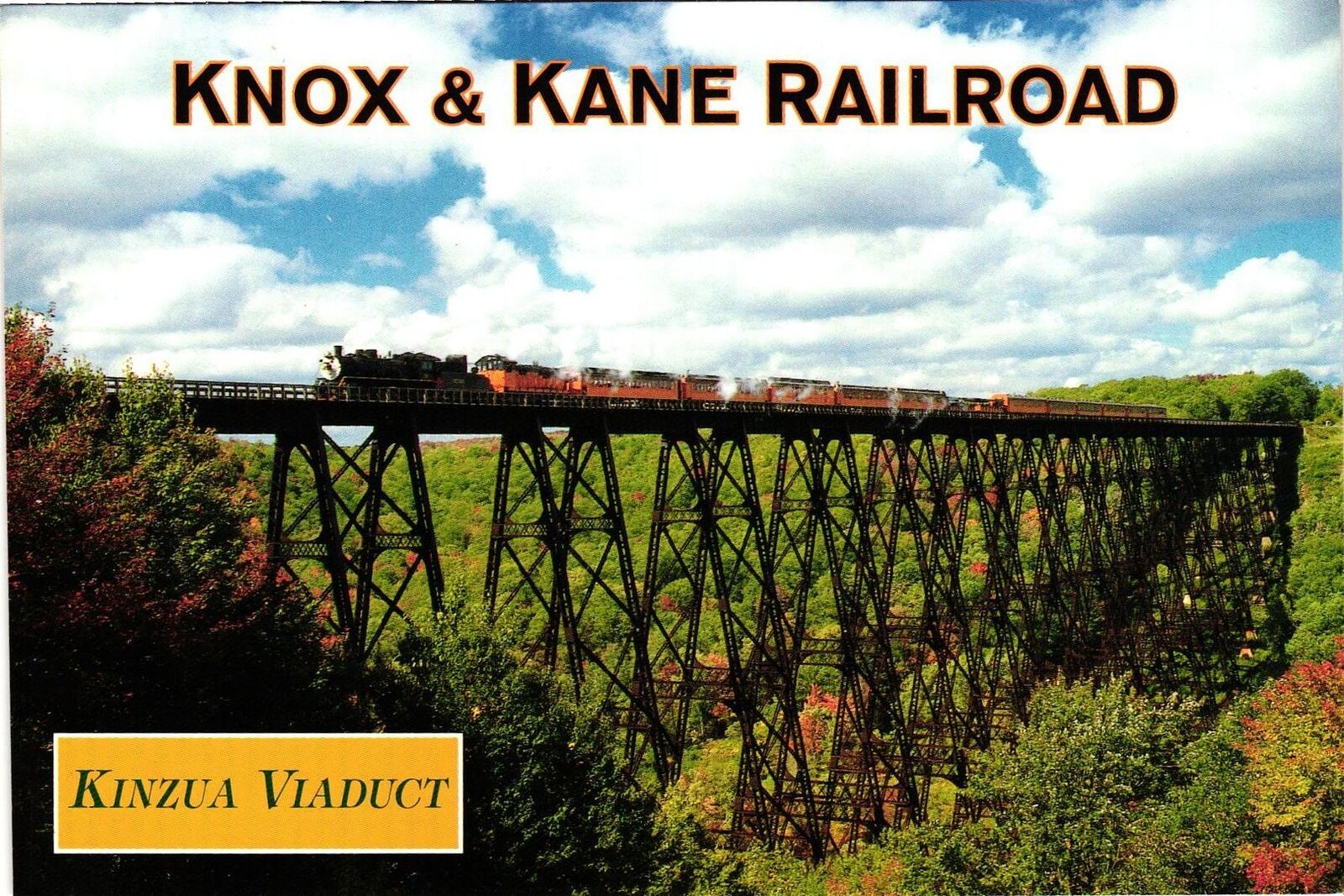 Vintage Postcard 4x6- KNOX AND KANE RAILROAD, KINZUA VIADUCT, MARIENVILLE, PA.