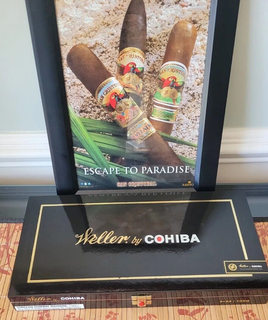 Cohiba Weller Bourbon Empty Wooden Cigar Box 14.5x7.75x1.75 Plus Free 2nd Cohiba