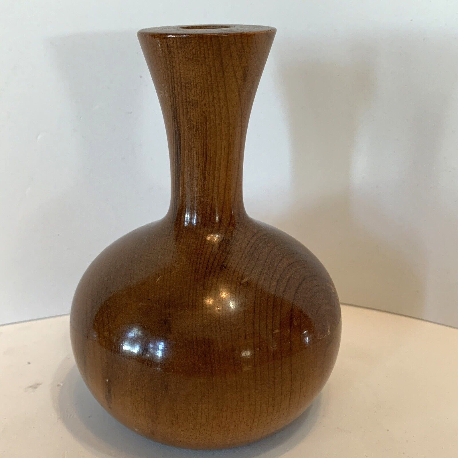 1942 Oregon Myrtle Wood Bud Vase Vintage Hand Turned Beaumonts Marshfield
